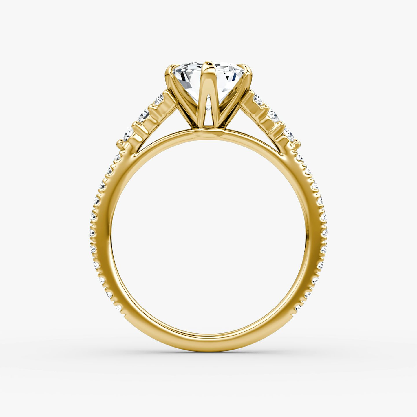 The Round Cluster Heirloom | Emerald | 18k | Yellow Gold | bandAccent: Pavé | diamondOrientation: vertical | caratWeight: other