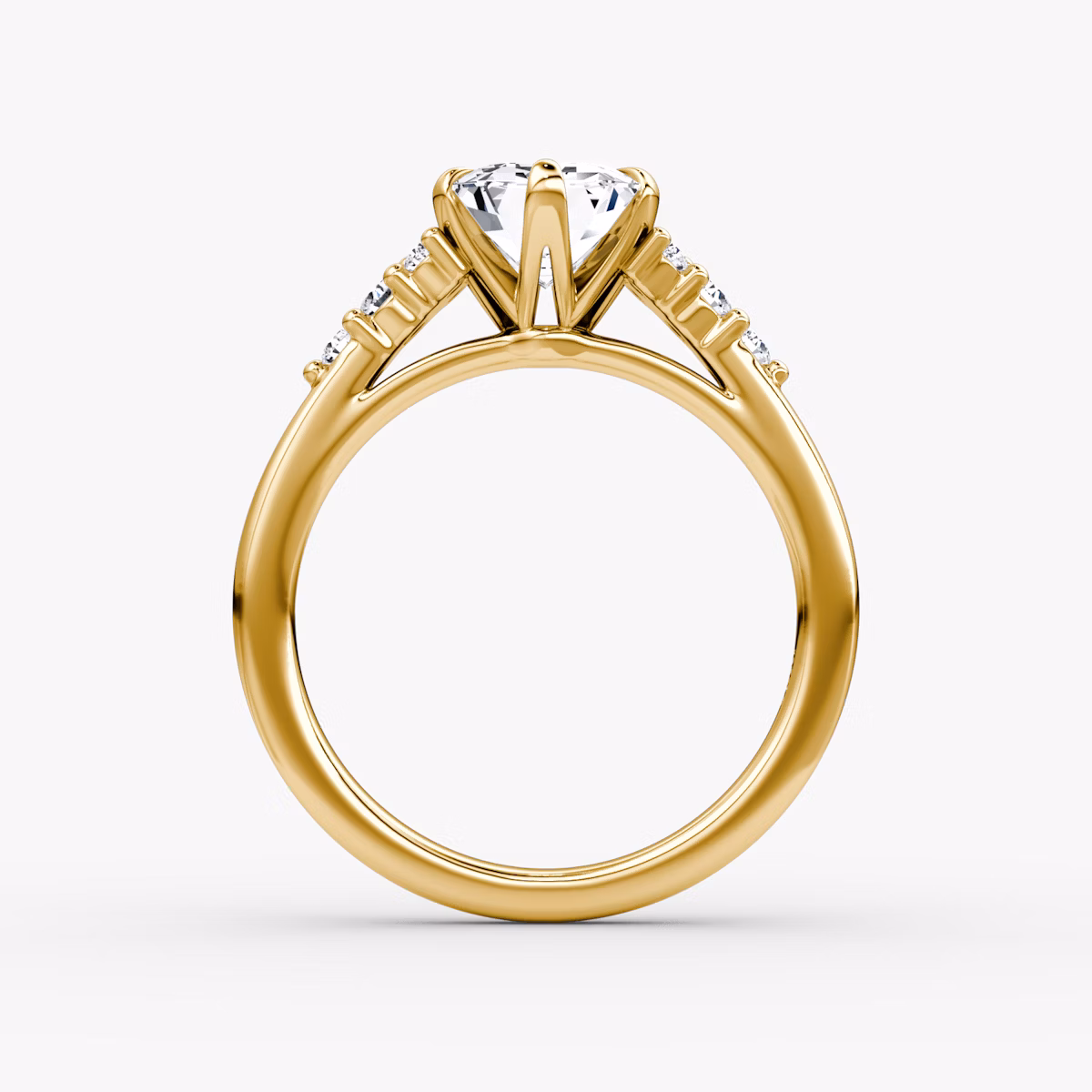 The Round Cluster Heirloom | Emerald | 18k | Yellow Gold | bandAccent: Plain | diamondOrientation: vertical | caratWeight: other