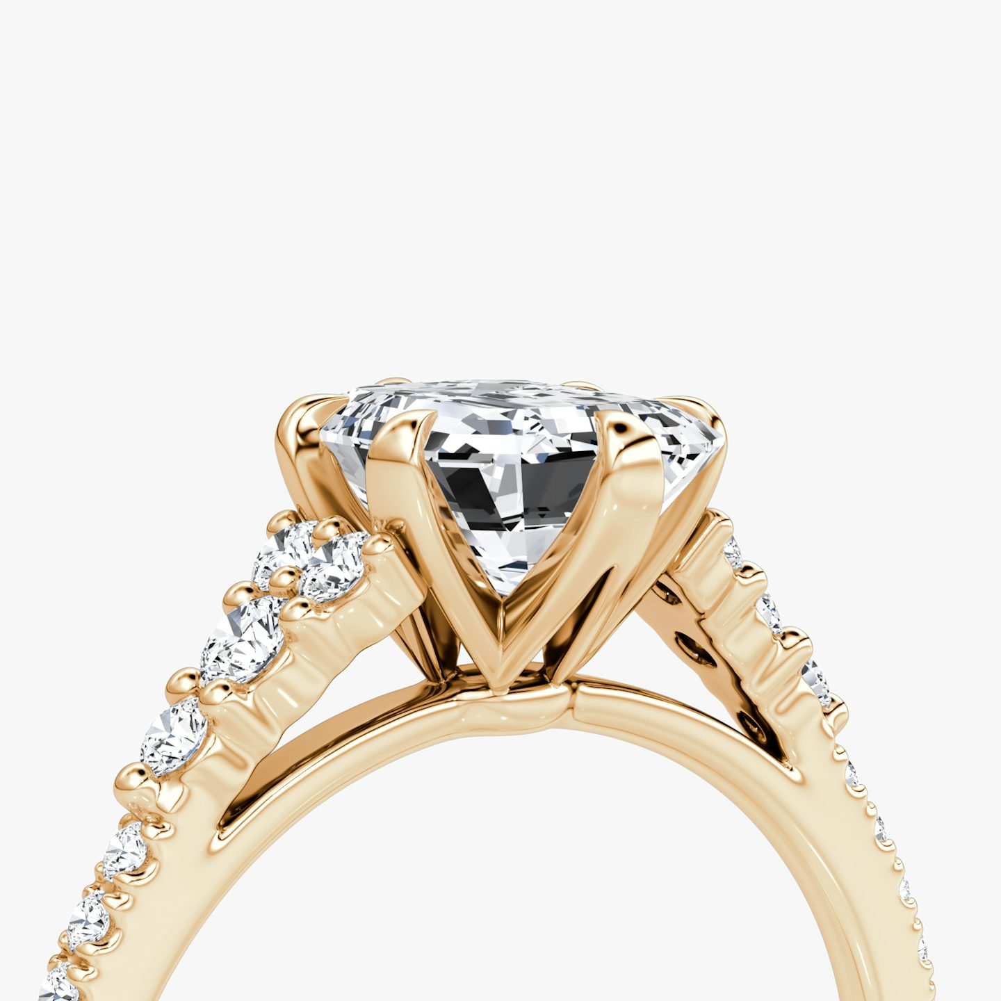 The Round Cluster Heirloom | Emerald | 14k | Rose Gold | bandAccent: Pavé | diamondOrientation: vertical | caratWeight: other