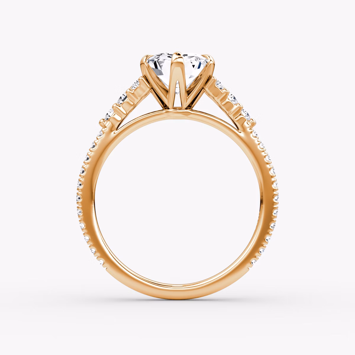 The Round Cluster Heirloom | Emerald | 14k | Rose Gold | bandAccent: Pavé | diamondOrientation: vertical | caratWeight: other