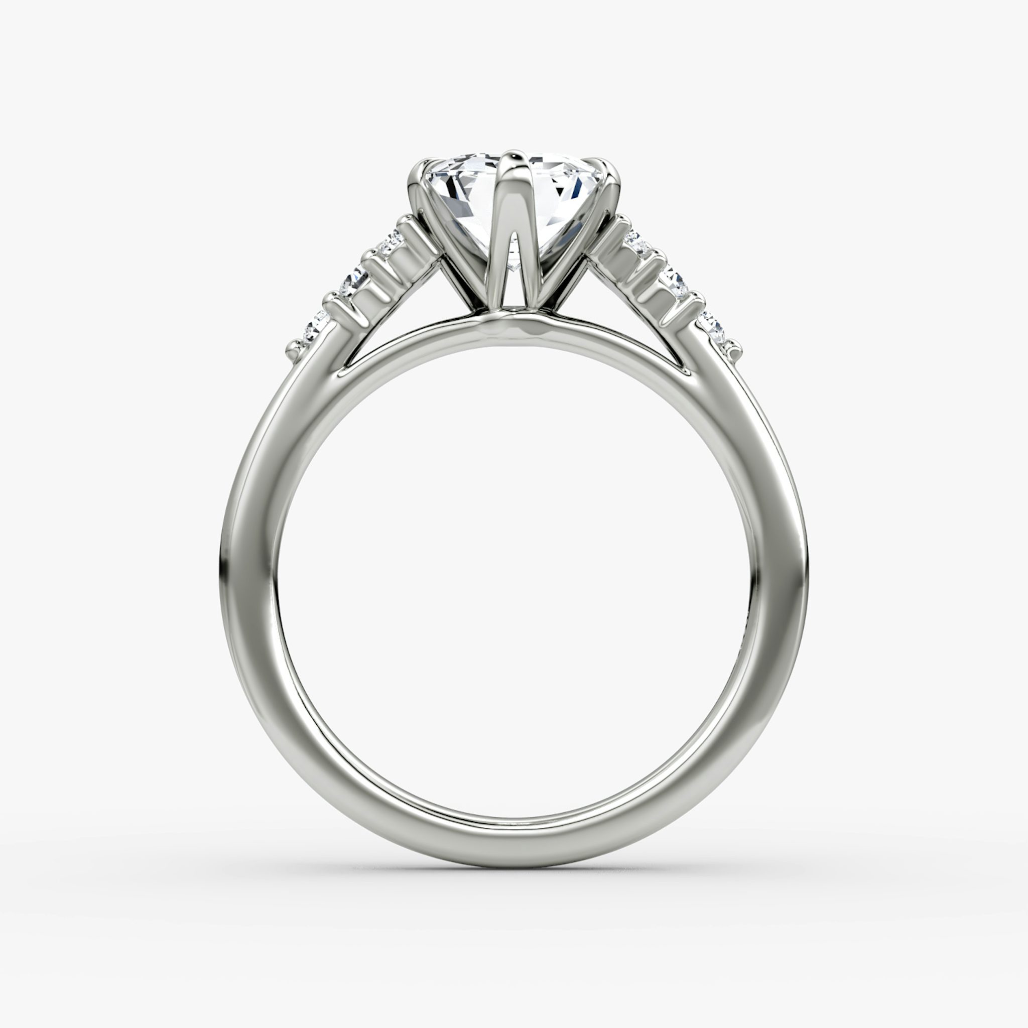 The Round Cluster Heirloom | Emerald | 18k | Weißgold | bandAccent: Ohne Pavé-Besatz | diamondOrientation: vertical | caratWeight: other