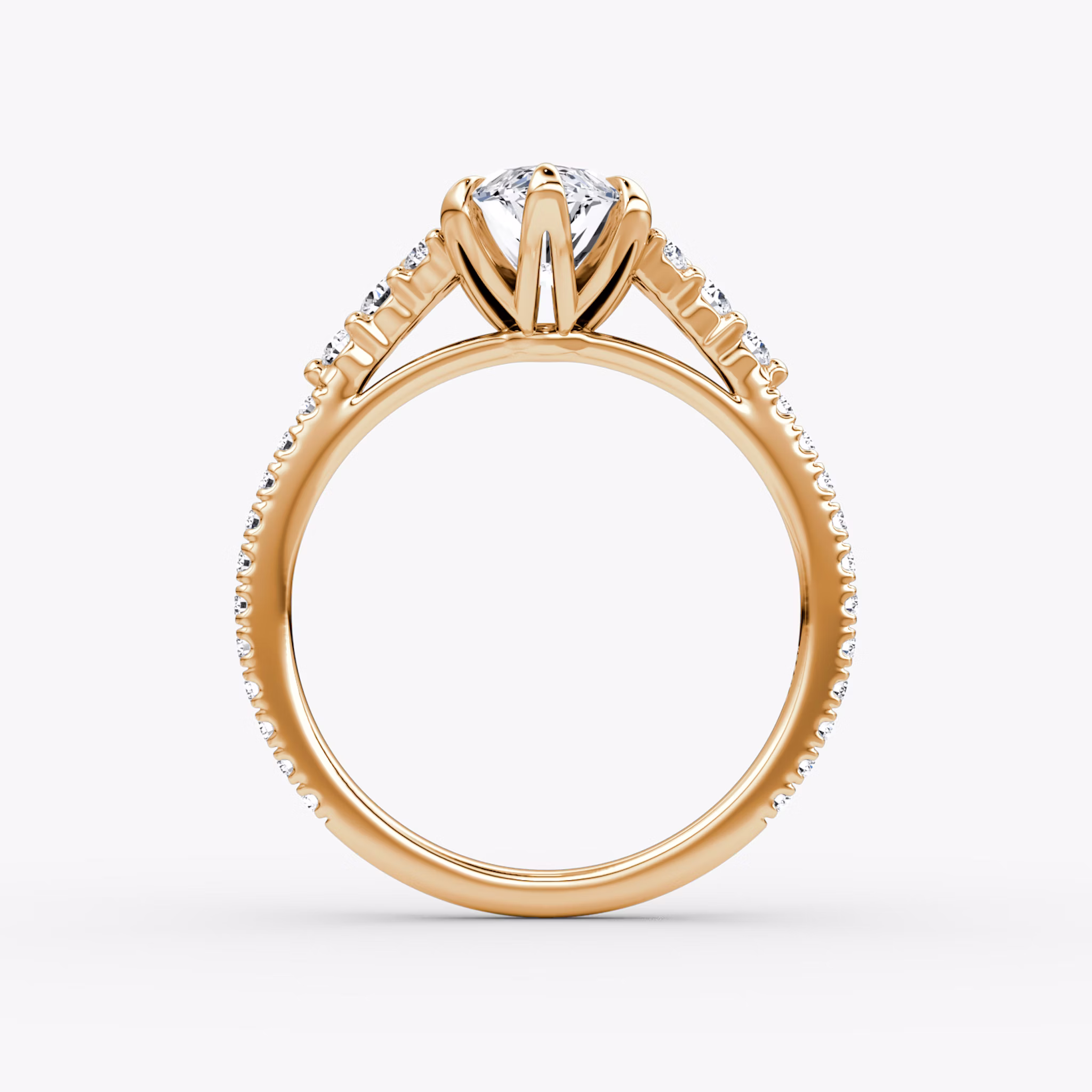 The Round Cluster Heirloom | Marquise | 14k | Roségold | bandAccent: Mit Pavé-Besatz | diamondOrientation: vertical | caratWeight: other
