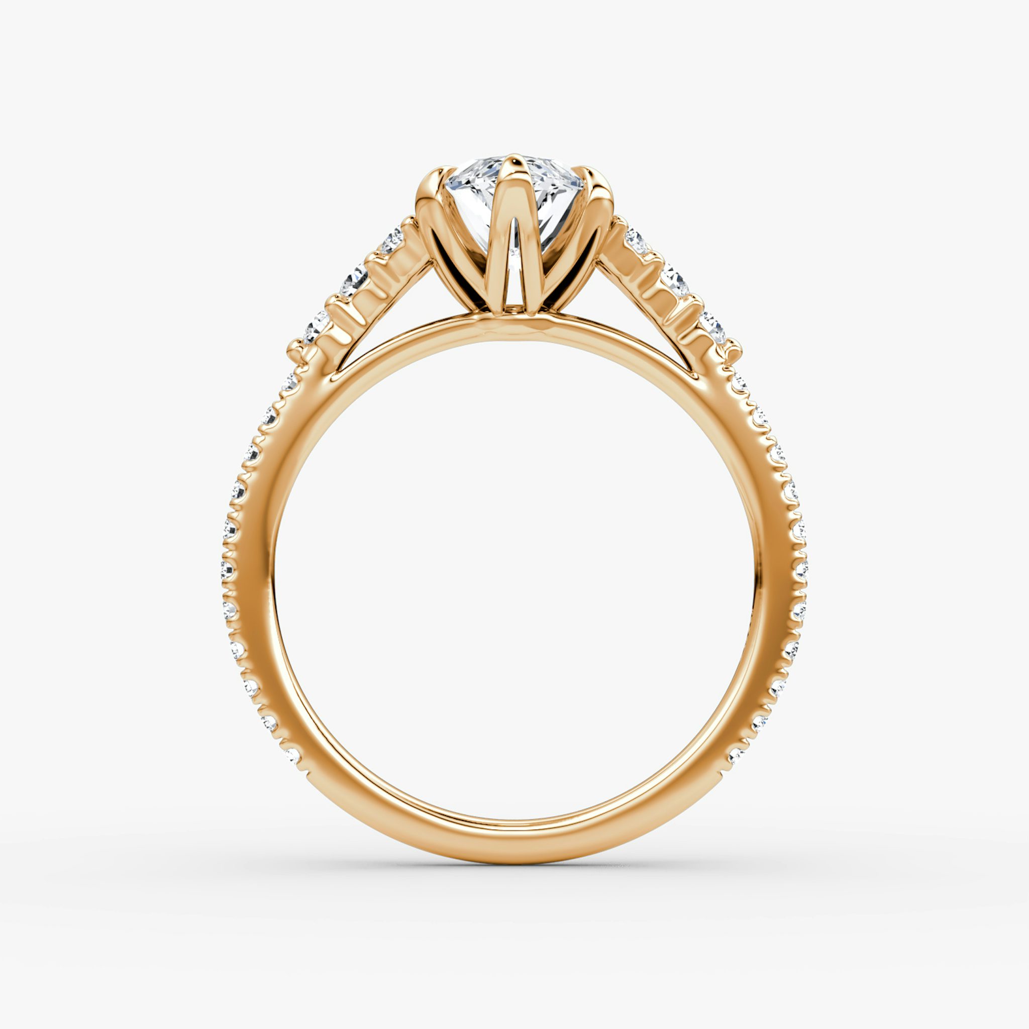 The Round Cluster Heirloom | Marquise | 14k | Roségold | bandAccent: Mit Pavé-Besatz | diamondOrientation: vertical | caratWeight: other