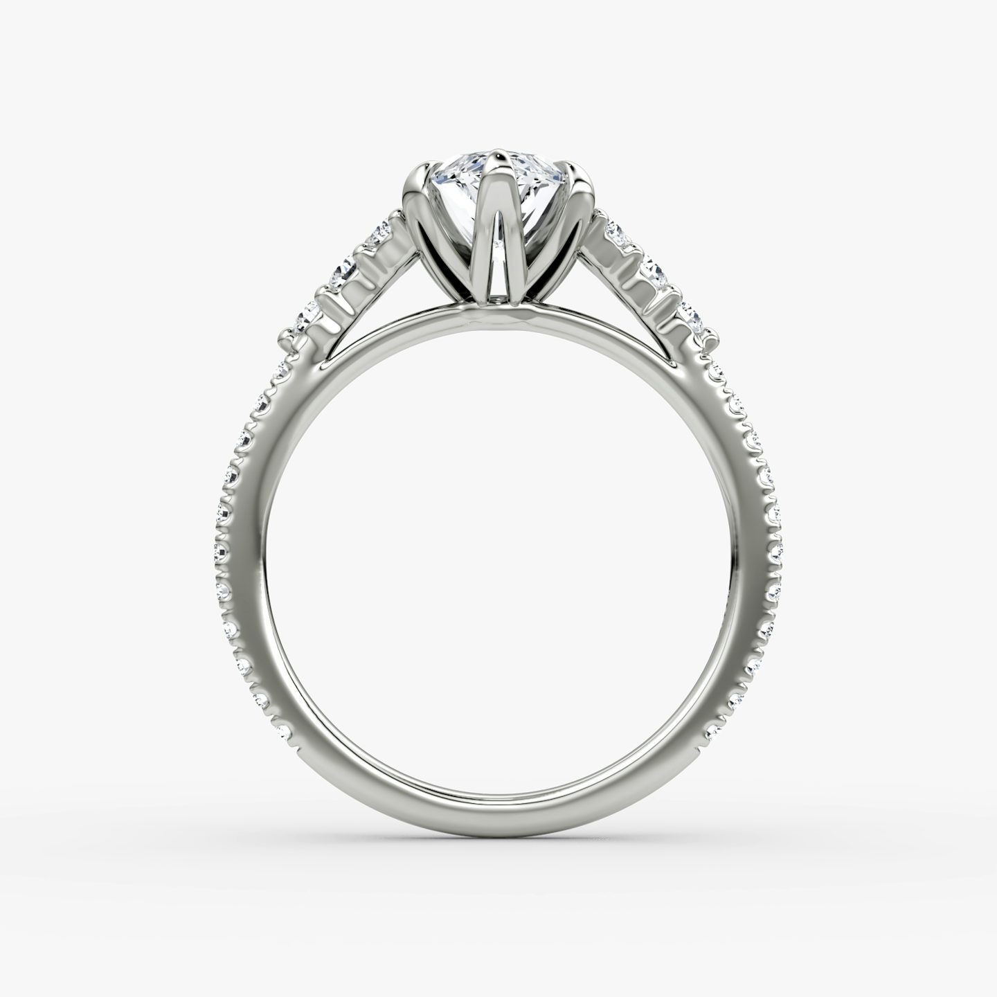 The Round Cluster Heirloom | Marquise | 18k | White Gold | bandAccent: Pavé | diamondOrientation: vertical | caratWeight: other
