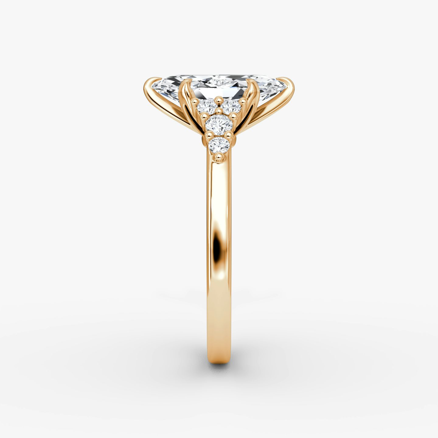 The Round Cluster Heirloom | Marquise | 14k | Rose Gold | bandAccent: Plain | diamondOrientation: vertical | caratWeight: other