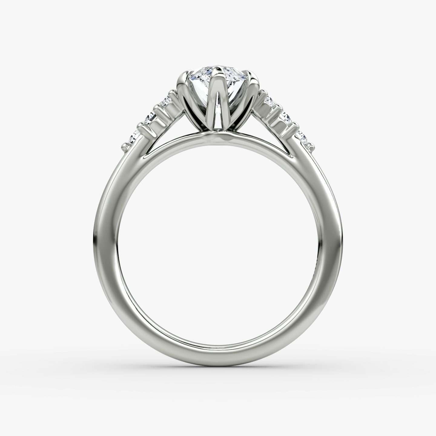 The Round Cluster Heirloom | Marquise | Platinum | bandAccent: Plain | diamondOrientation: vertical | caratWeight: other
