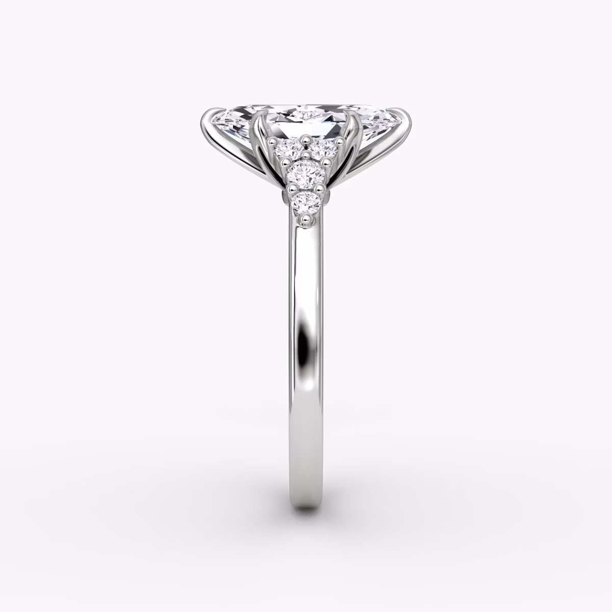 The Round Cluster Heirloom | Marquise | Platinum | bandAccent: Plain | diamondOrientation: vertical | caratWeight: other