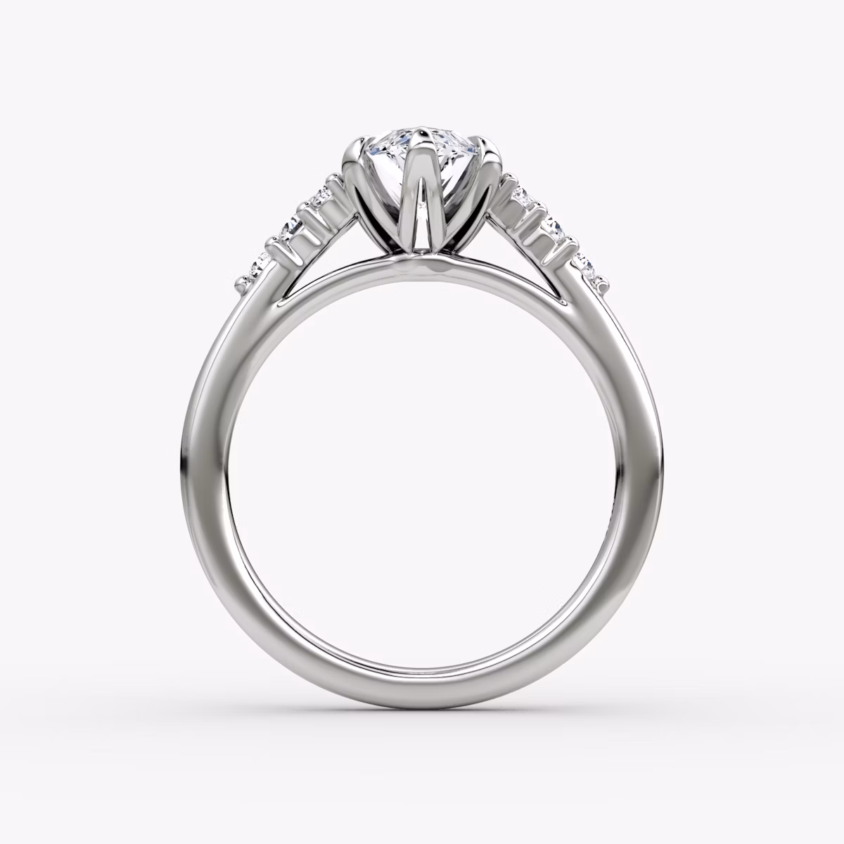 The Round Cluster Heirloom | Marquise | 18k | White Gold | bandAccent: Plain | diamondOrientation: vertical | caratWeight: other