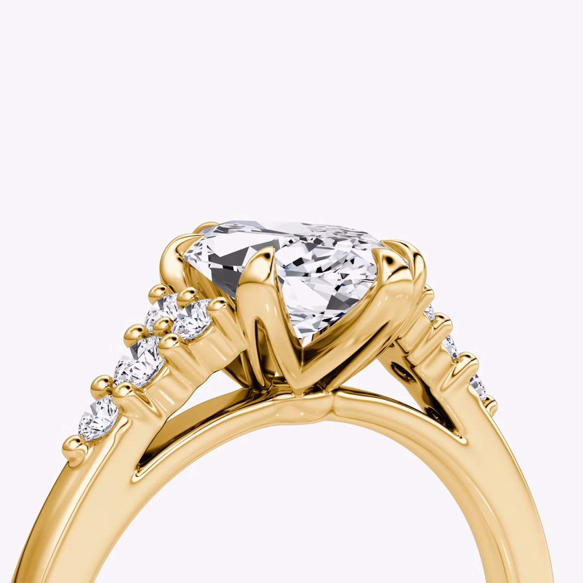 The Round Cluster Heirloom | Marquise | 18k | Yellow Gold | bandAccent: Plain | diamondOrientation: vertical | caratWeight: other