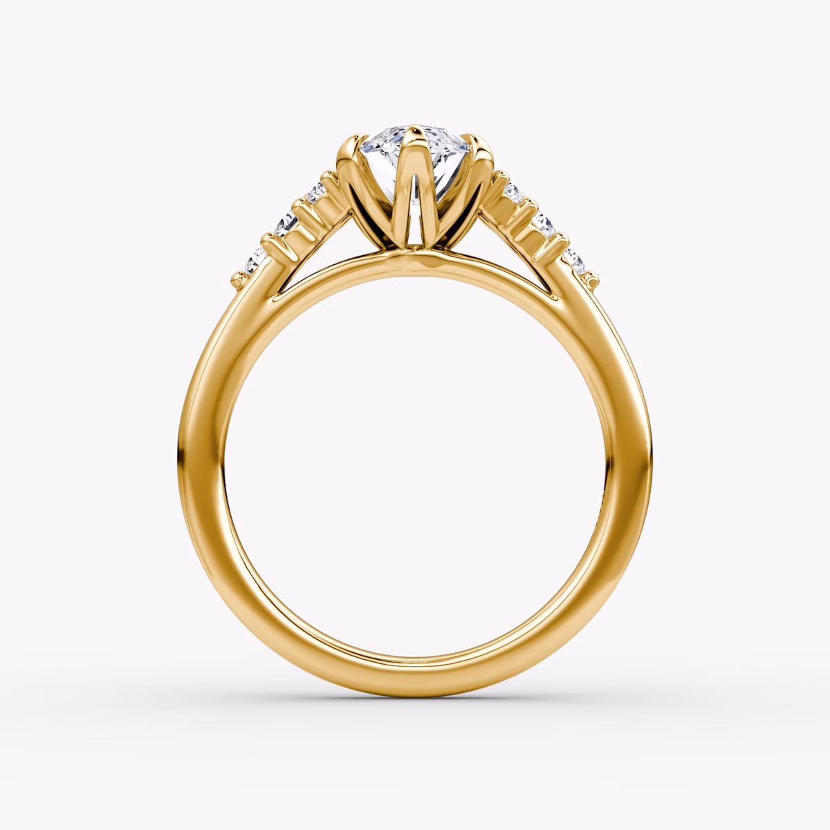 The Round Cluster Heirloom | Marquise | 18k | Yellow Gold | bandAccent: Plain | diamondOrientation: vertical | caratWeight: other