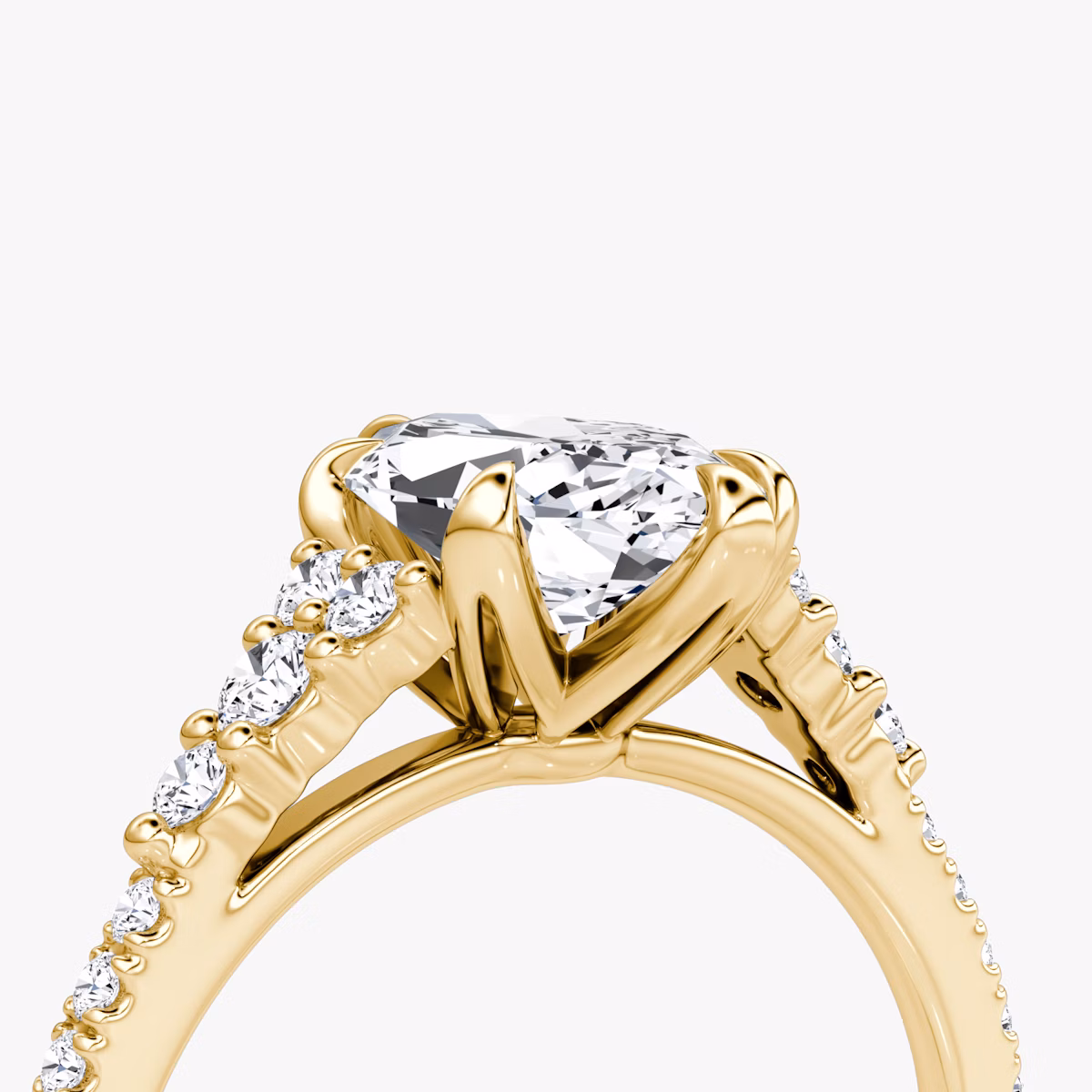 The Round Cluster Heirloom | Marquise | 18k | Yellow Gold | bandAccent: Pavé | diamondOrientation: vertical | caratWeight: other