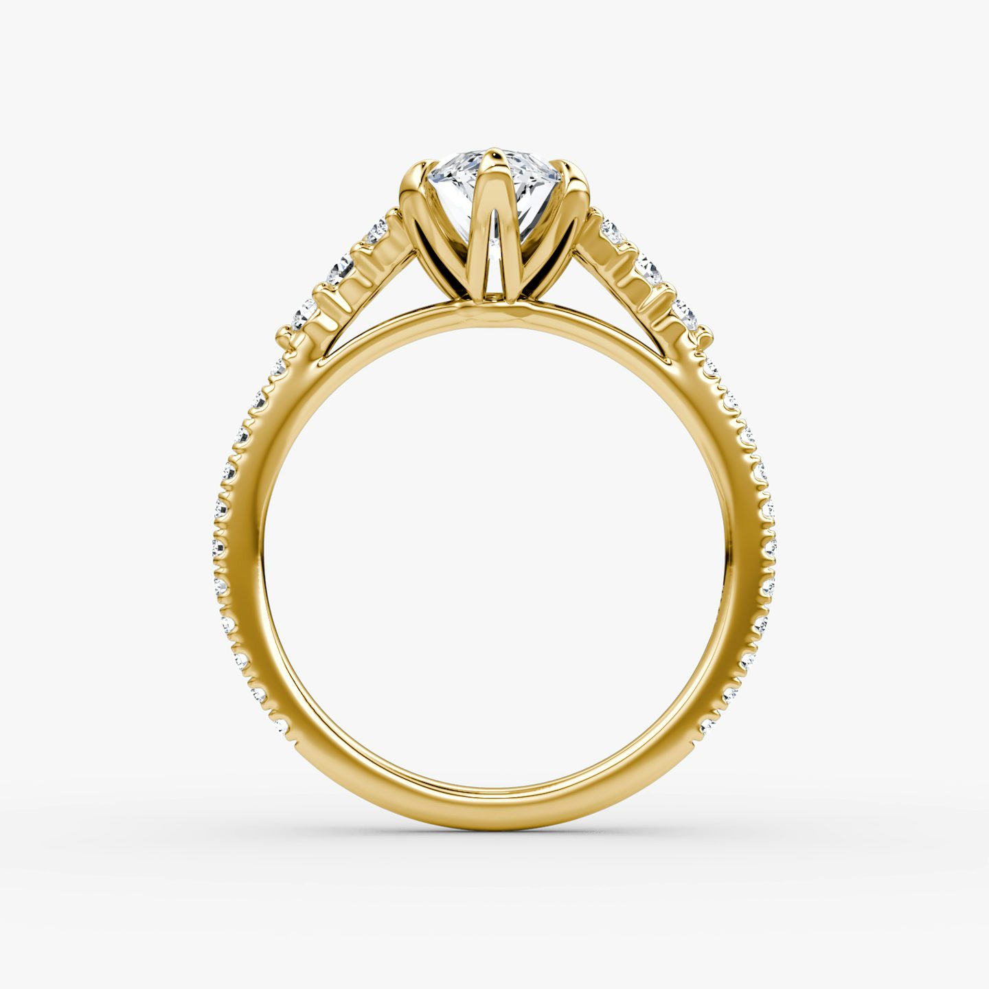 The Round Cluster Heirloom | Marquise | 18k | Yellow Gold | bandAccent: Pavé | diamondOrientation: vertical | caratWeight: other