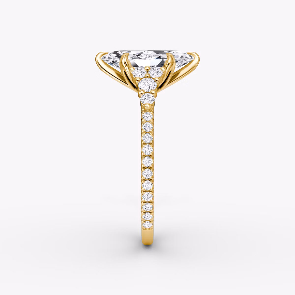 The Round Cluster Heirloom | Marquise | 18k | Yellow Gold | bandAccent: Pavé | diamondOrientation: vertical | caratWeight: other