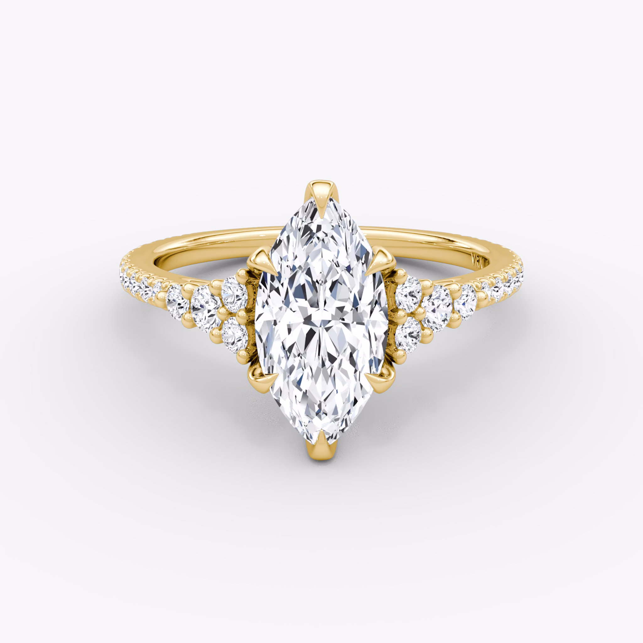 The Round Cluster Heirloom | Marquise | 18k | Gelbgold | bandAccent: Mit Pavé-Besatz | diamondOrientation: vertical | caratWeight: other