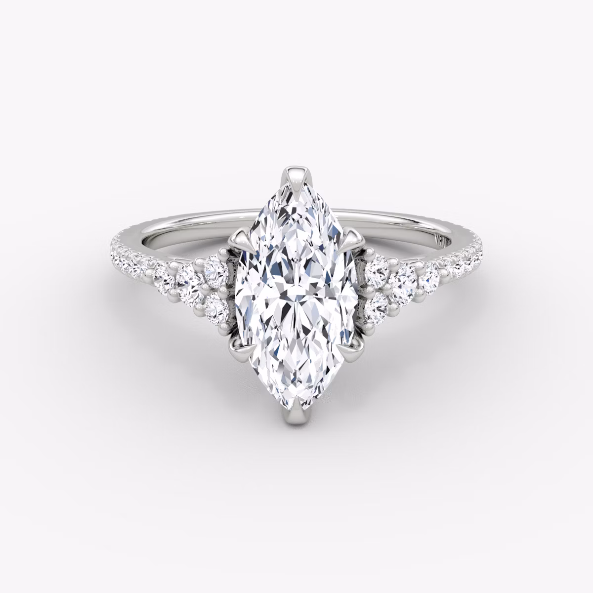 The Round Cluster Heirloom | Marquise | Platinum | bandAccent: Pavé | diamondOrientation: vertical | caratWeight: other