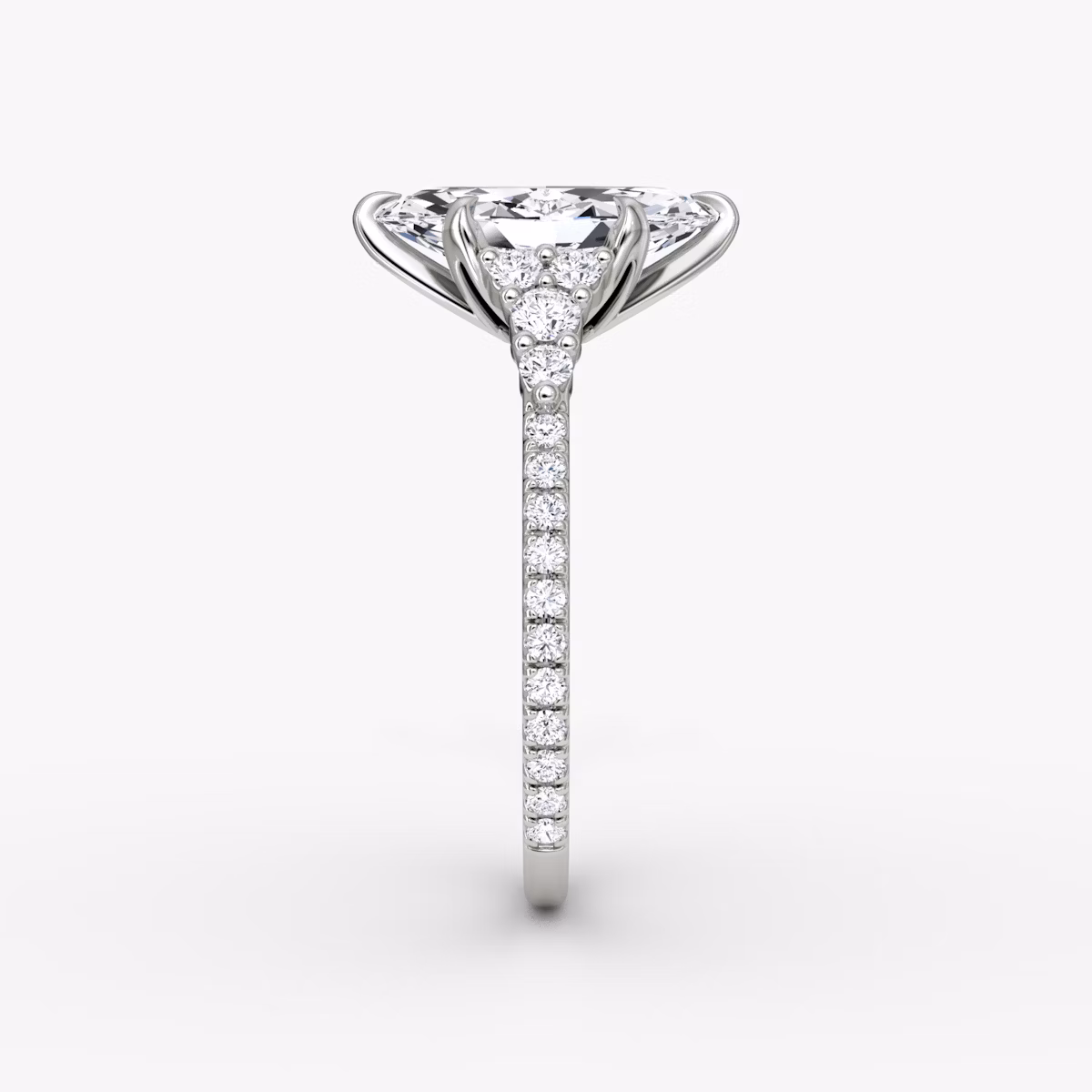 The Round Cluster Heirloom | Marquise | Platinum | bandAccent: Pavé | diamondOrientation: vertical | caratWeight: other