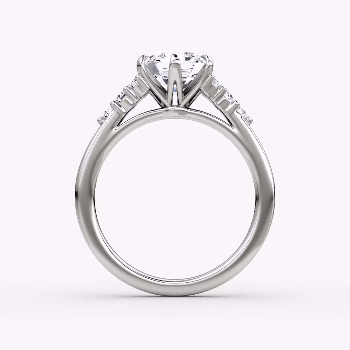 Anillo de compromiso Round Cluster Heirloom | Asscher | Platino | bandAccent: Simple | diamondOrientation: vertical | caratWeight: other