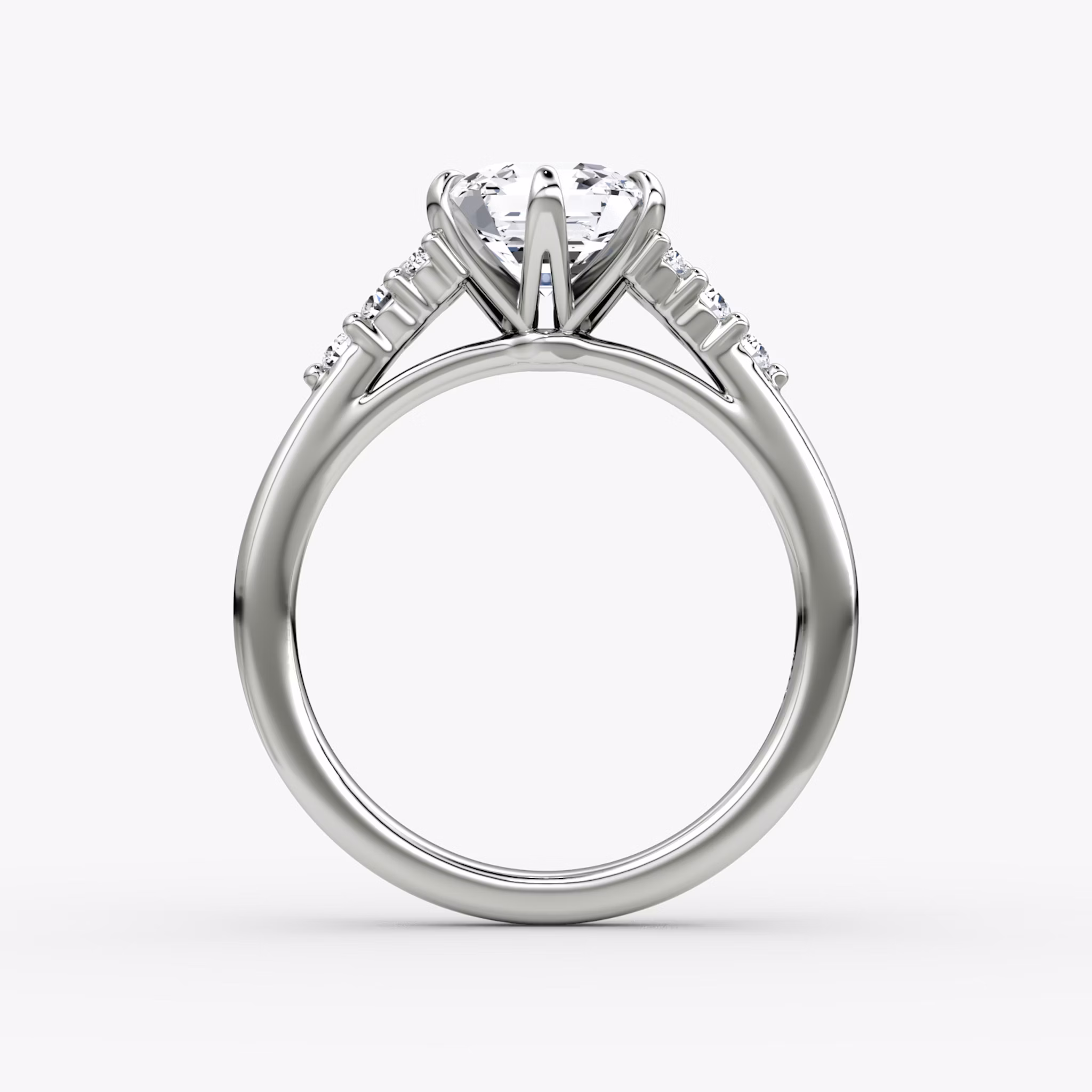 The Round Cluster Heirloom | Asscher | Platin | bandAccent: Ohne Pavé-Besatz | diamondOrientation: vertical | caratWeight: other