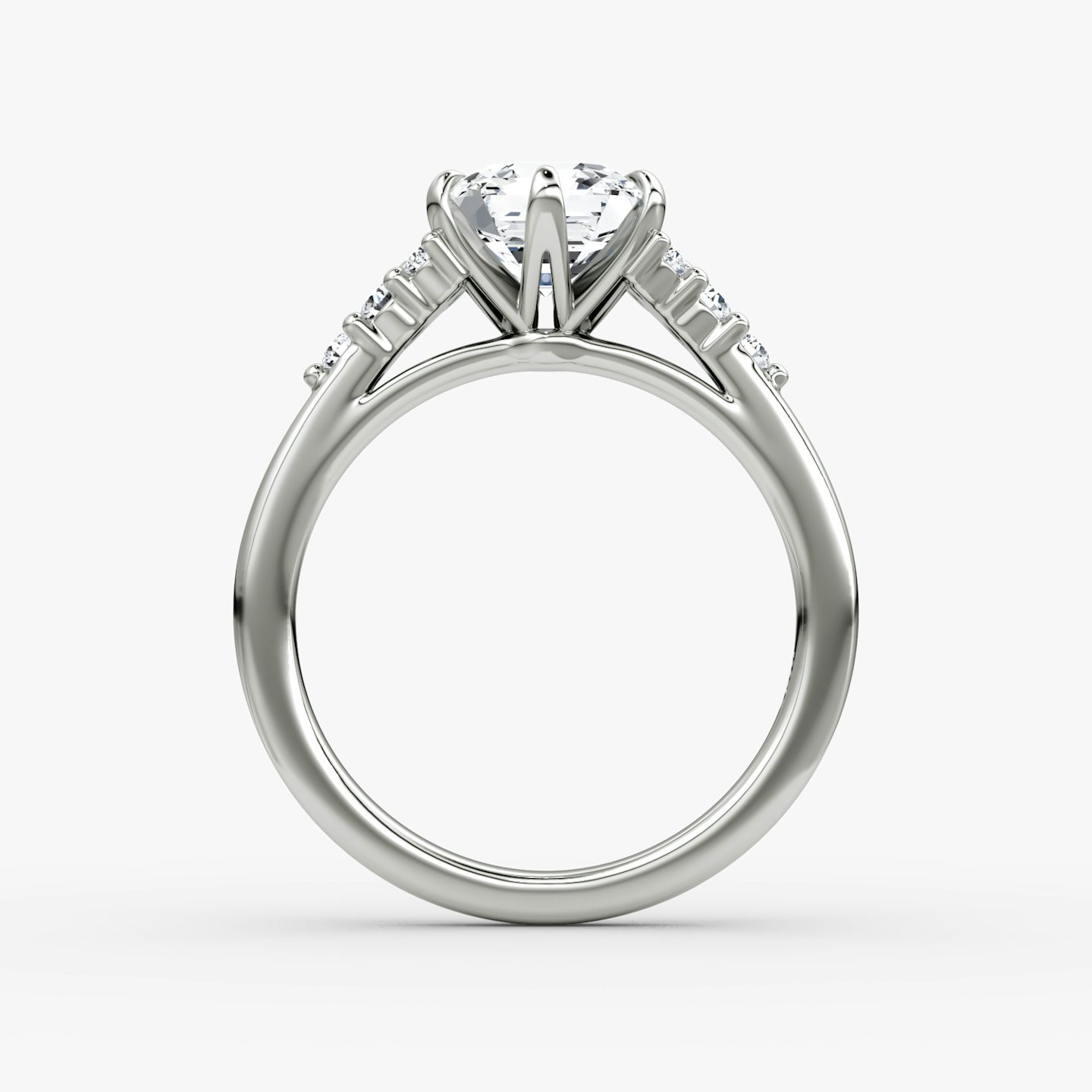 The Round Cluster Heirloom | Asscher | 18k | White Gold | bandAccent: Plain | diamondOrientation: vertical | caratWeight: other