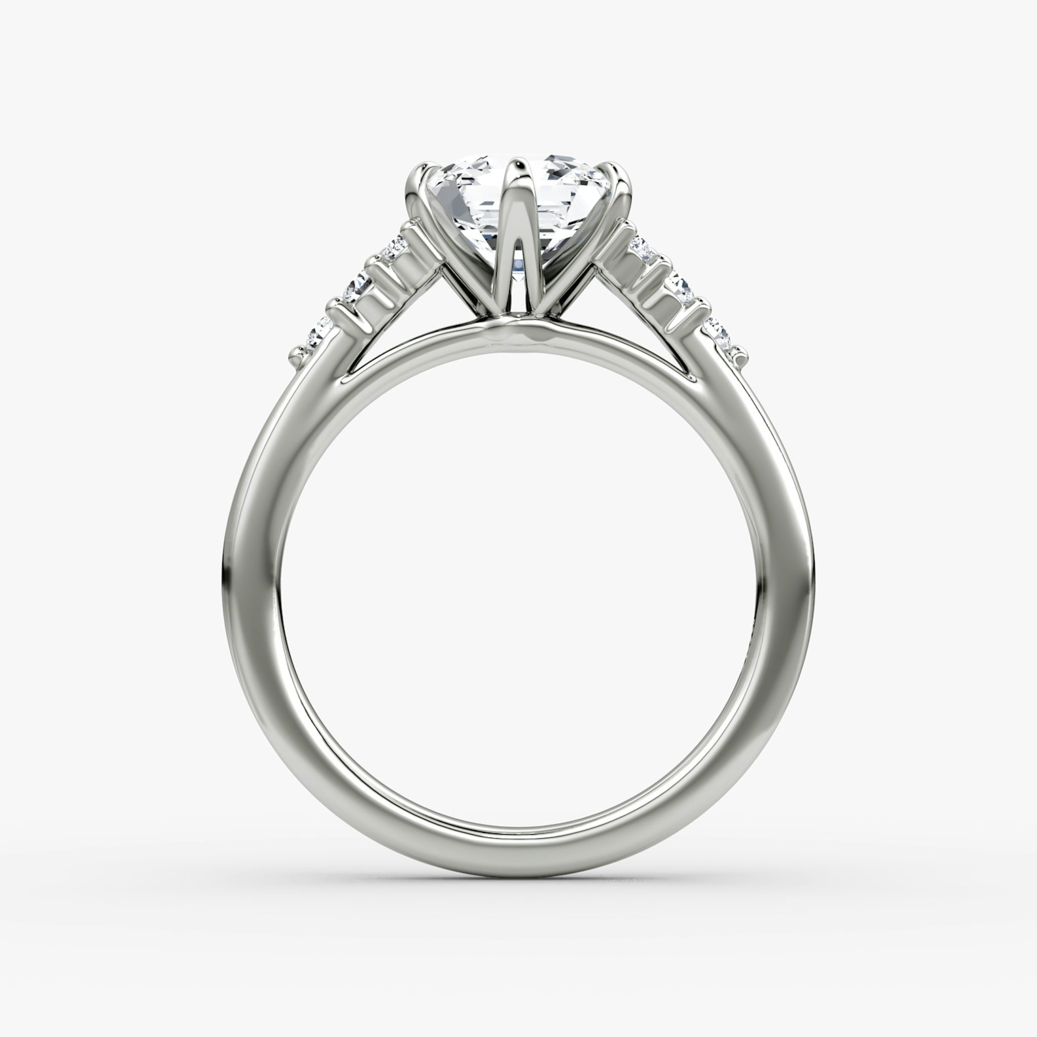 The Round Cluster Heirloom | Asscher | 18k | Weißgold | bandAccent: Ohne Pavé-Besatz | diamondOrientation: vertical | caratWeight: other