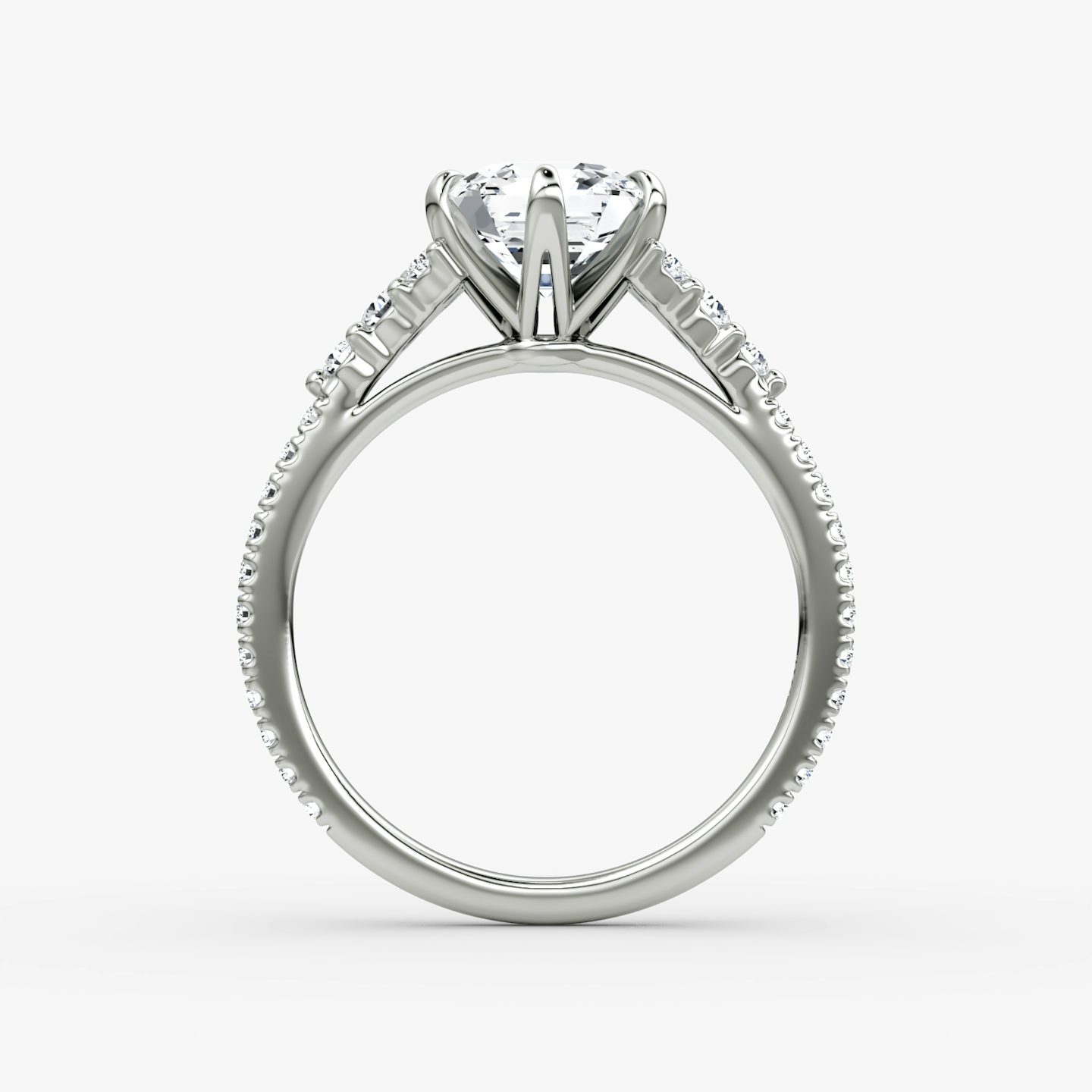 The Round Cluster Heirloom | Asscher | 18k | White Gold | bandAccent: Pavé | diamondOrientation: vertical | caratWeight: other