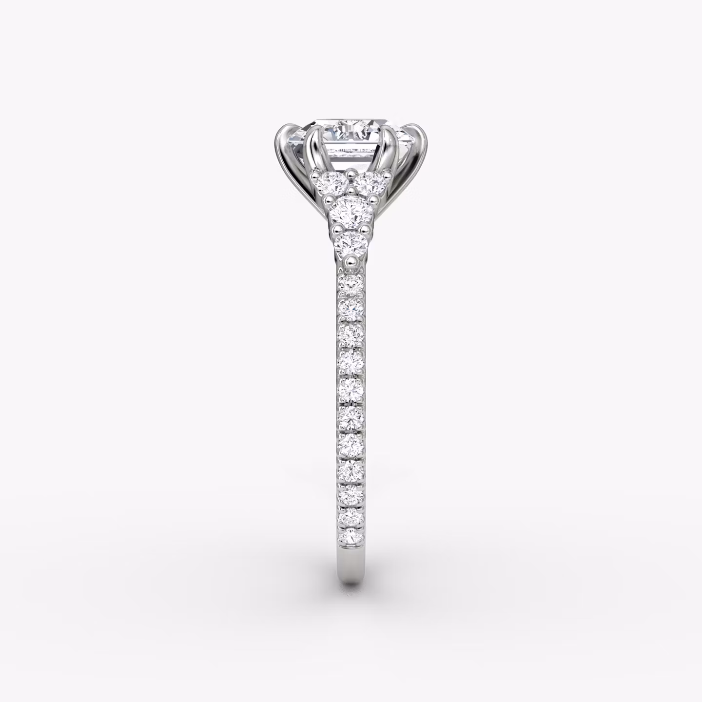 The Round Cluster Heirloom | Asscher | Platinum | bandAccent: Pavé | diamondOrientation: vertical | caratWeight: other