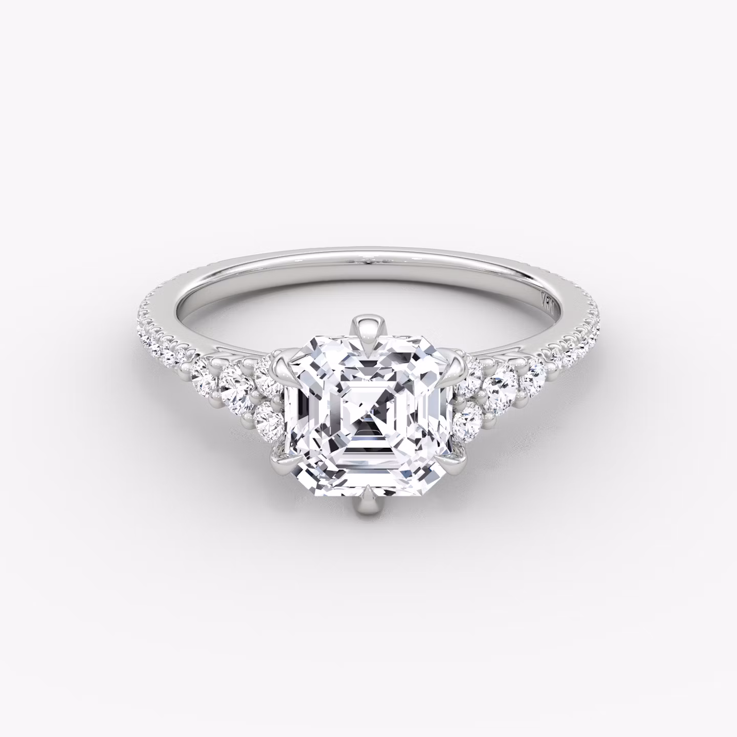 The Round Cluster Heirloom | Asscher | Platinum | bandAccent: Pavé | diamondOrientation: vertical | caratWeight: other