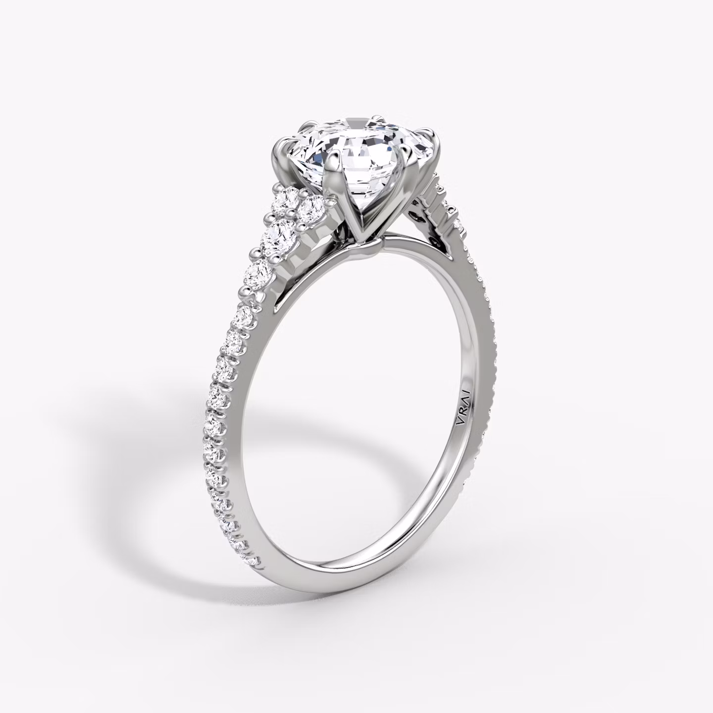 The Round Cluster Heirloom | Asscher | Platinum | bandAccent: Pavé | diamondOrientation: vertical | caratWeight: other