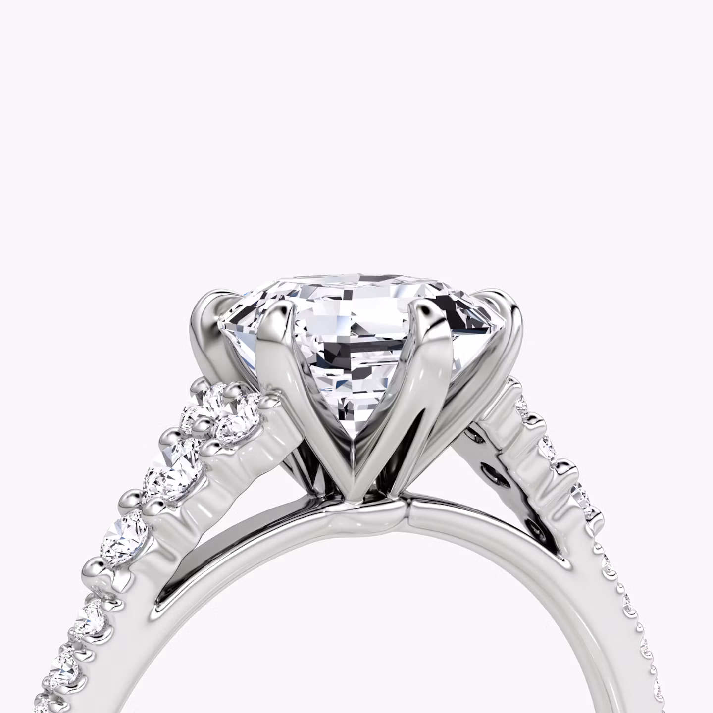 The Round Cluster Heirloom | Asscher | Platinum | bandAccent: Pavé | diamondOrientation: vertical | caratWeight: other