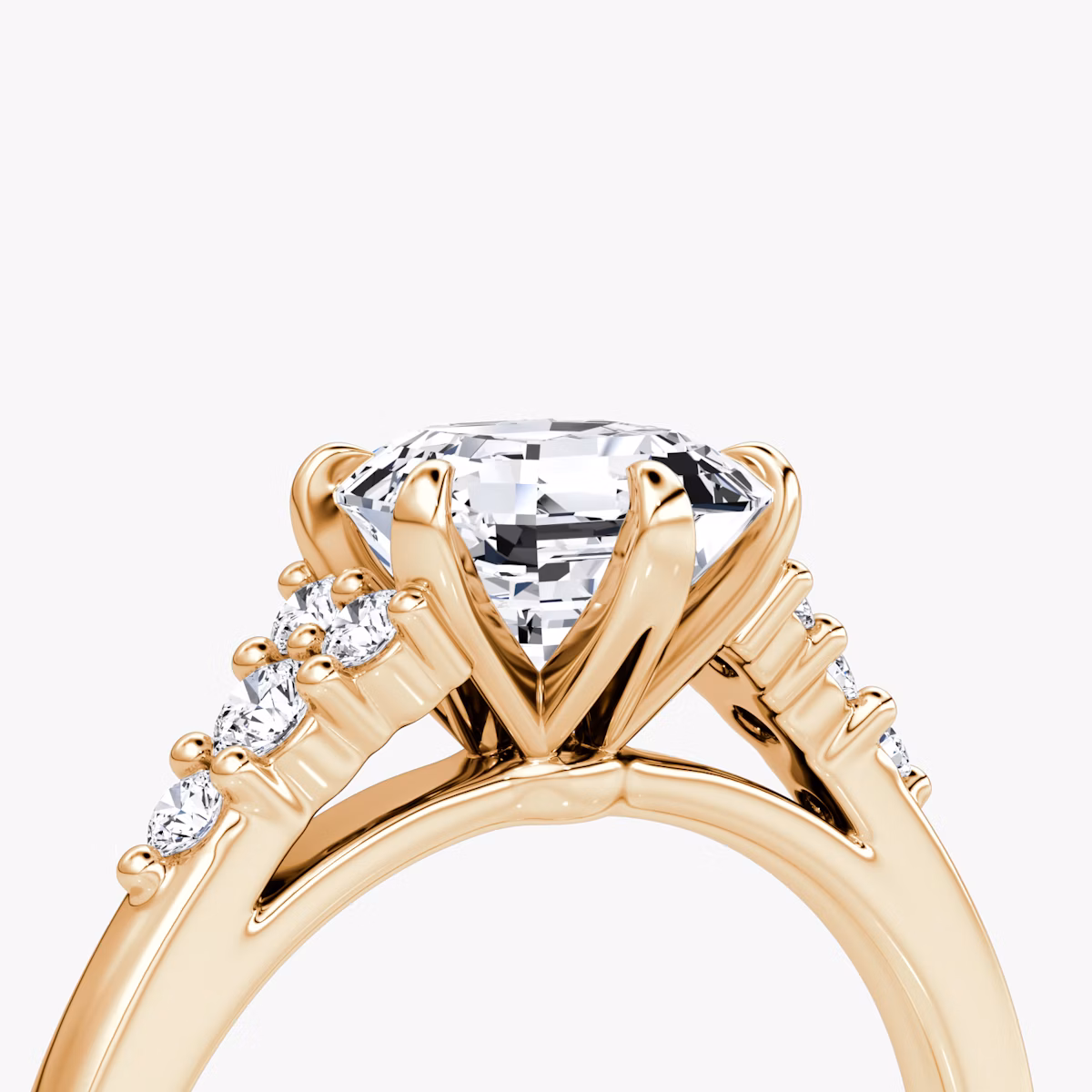 The Round Cluster Heirloom | Asscher | 14k | Rose Gold | bandAccent: Plain | diamondOrientation: vertical | caratWeight: other