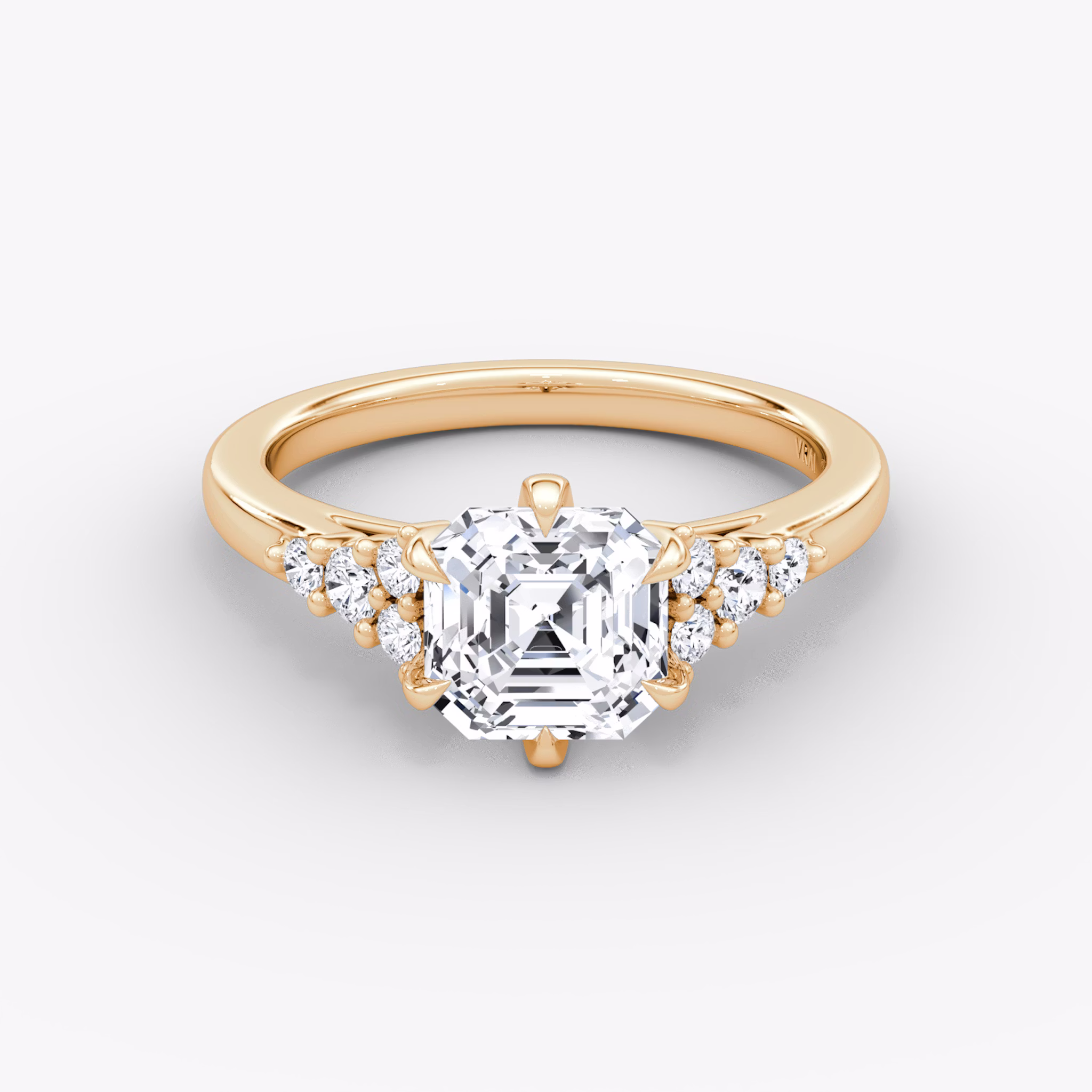 The Round Cluster Heirloom | Asscher | 14k | Roségold | bandAccent: Ohne Pavé-Besatz | diamondOrientation: vertical | caratWeight: other