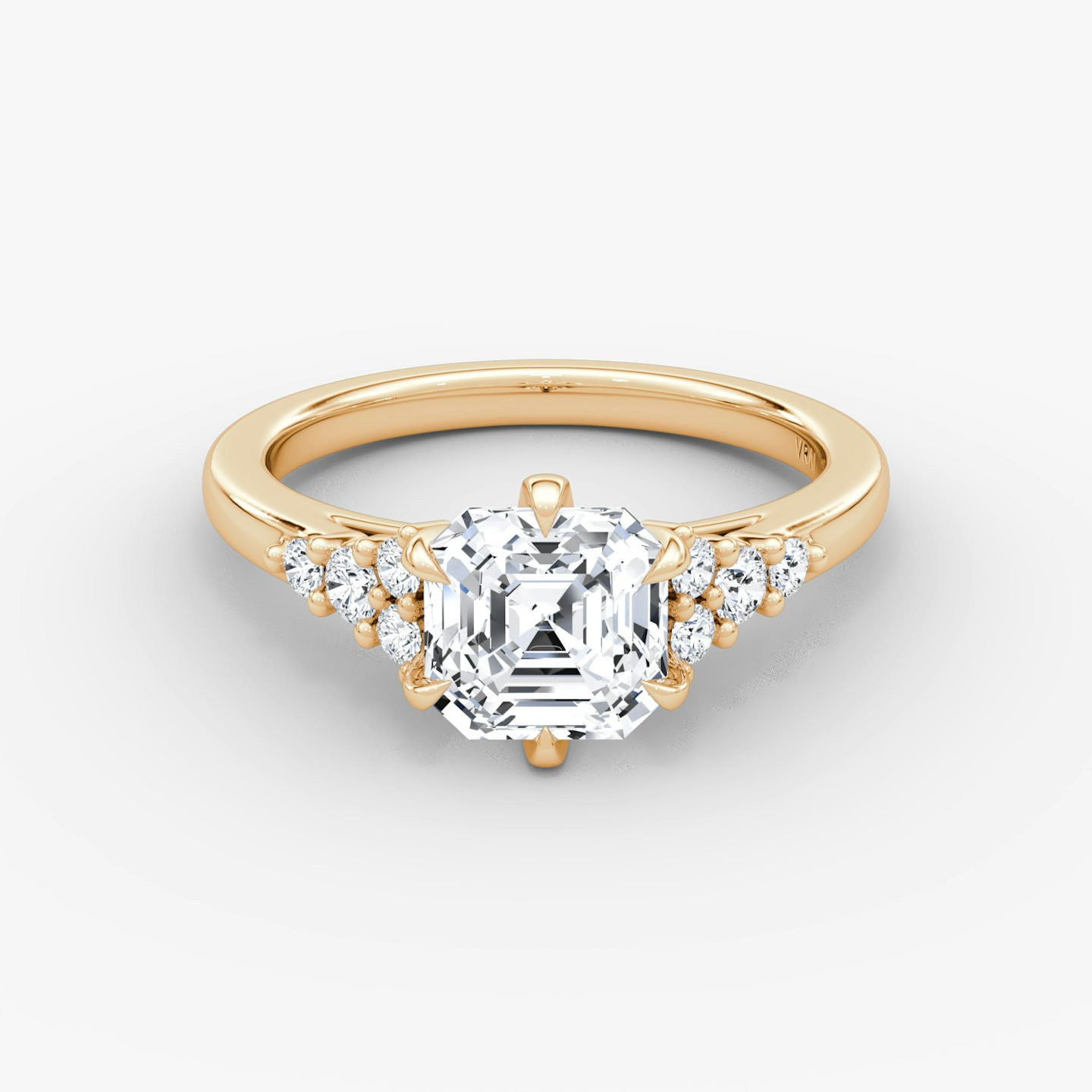 The Round Cluster Heirloom | Asscher | 14k | Rose Gold | bandAccent: Plain | diamondOrientation: vertical | caratWeight: other