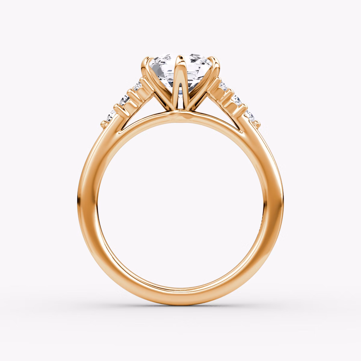 The Round Cluster Heirloom | Asscher | 14k | Rose Gold | bandAccent: Plain | diamondOrientation: vertical | caratWeight: other