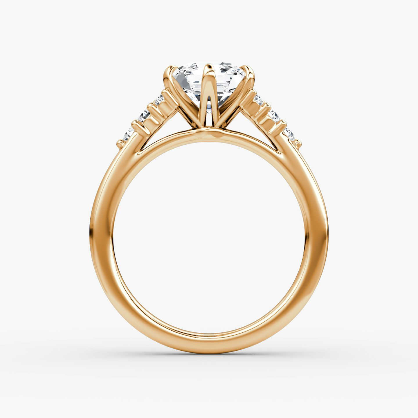 The Round Cluster Heirloom | Asscher | 14k | Rose Gold | bandAccent: Plain | diamondOrientation: vertical | caratWeight: other