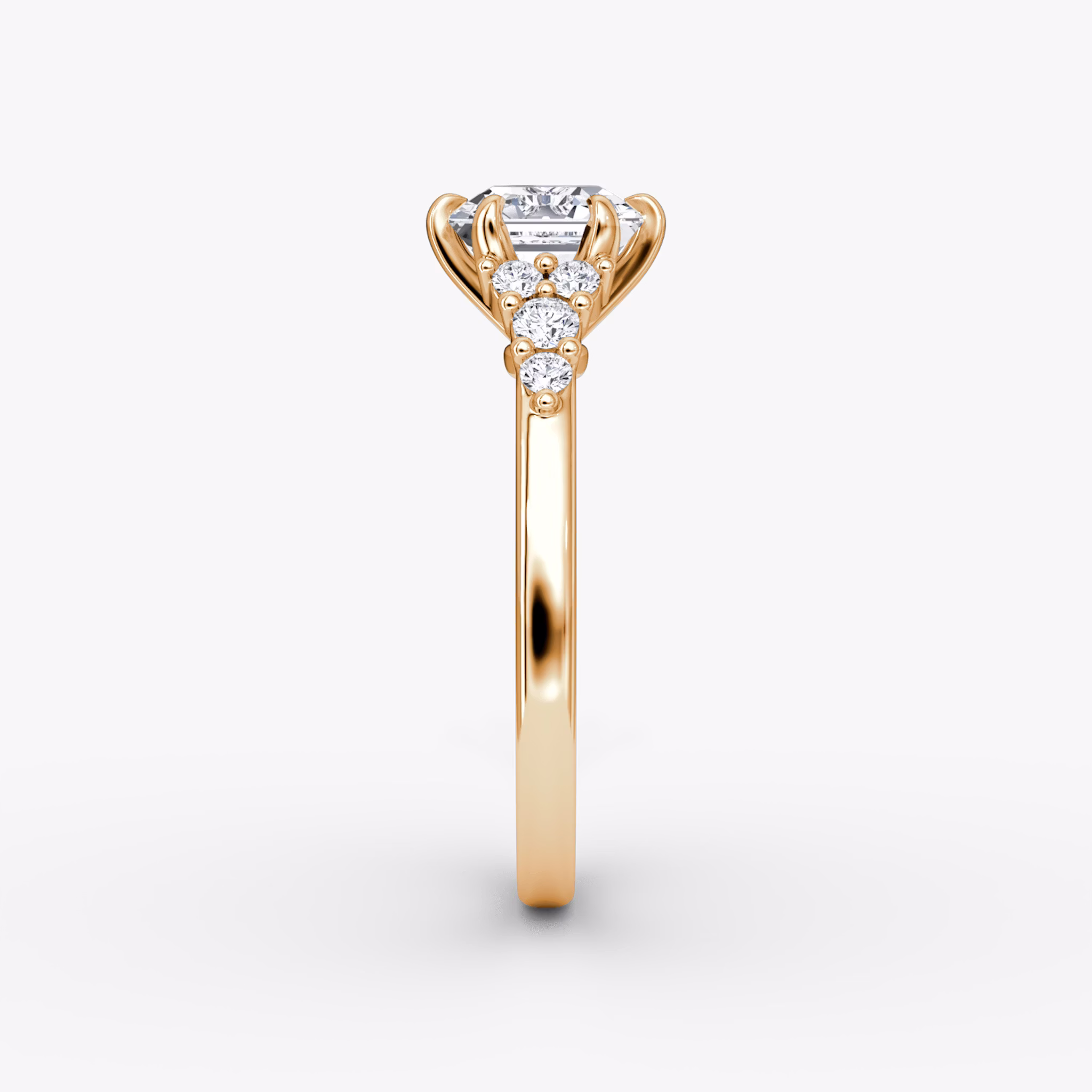 The Round Cluster Heirloom | Asscher | 14k | Roségold | bandAccent: Ohne Pavé-Besatz | diamondOrientation: vertical | caratWeight: other