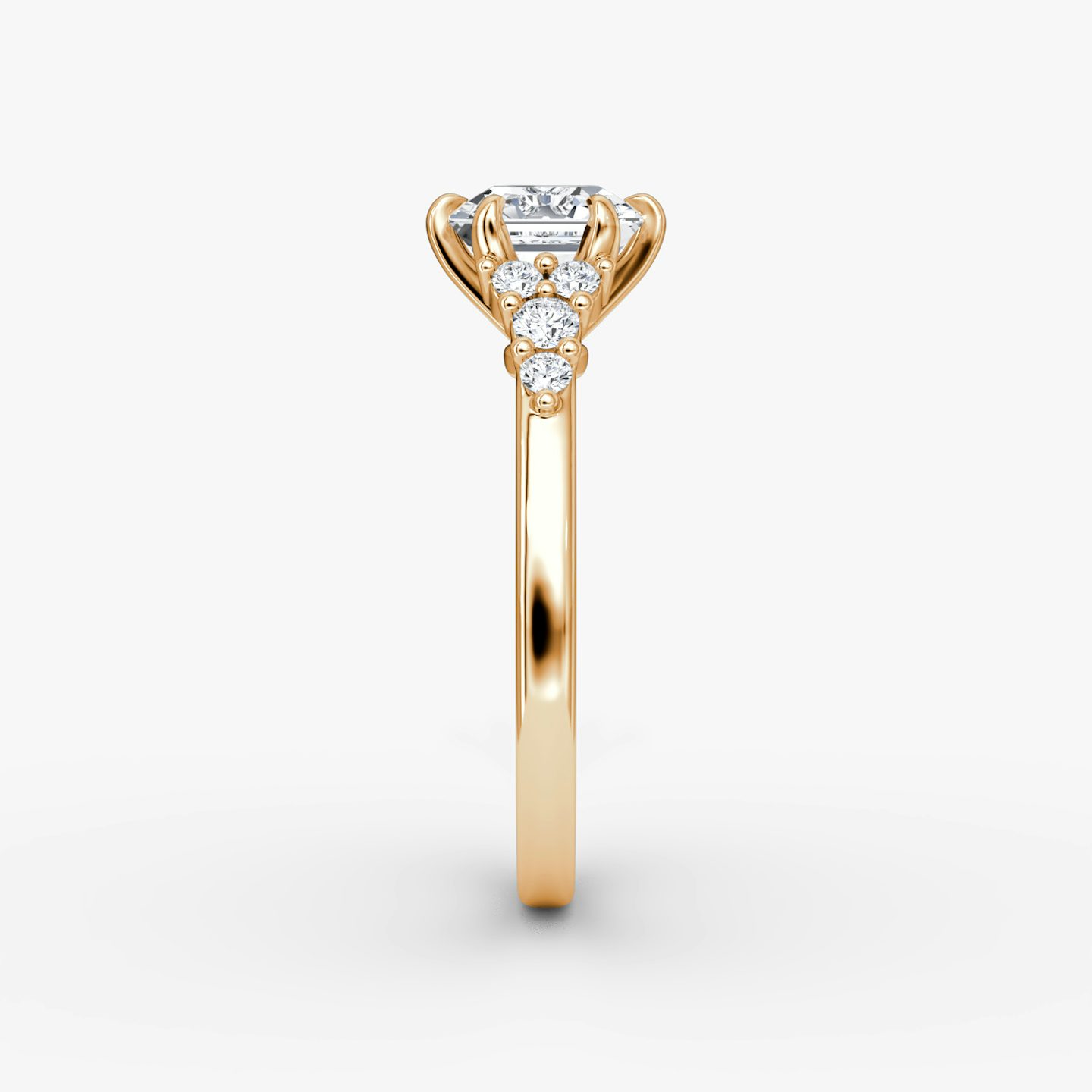 The Round Cluster Heirloom | Asscher | 14k | Rose Gold | bandAccent: Plain | diamondOrientation: vertical | caratWeight: other