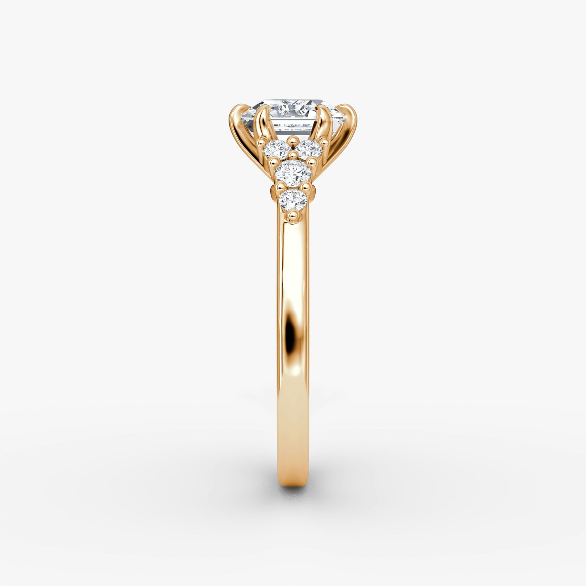 The Round Cluster Heirloom | Asscher | 14k | Roségold | bandAccent: Ohne Pavé-Besatz | diamondOrientation: vertical | caratWeight: other