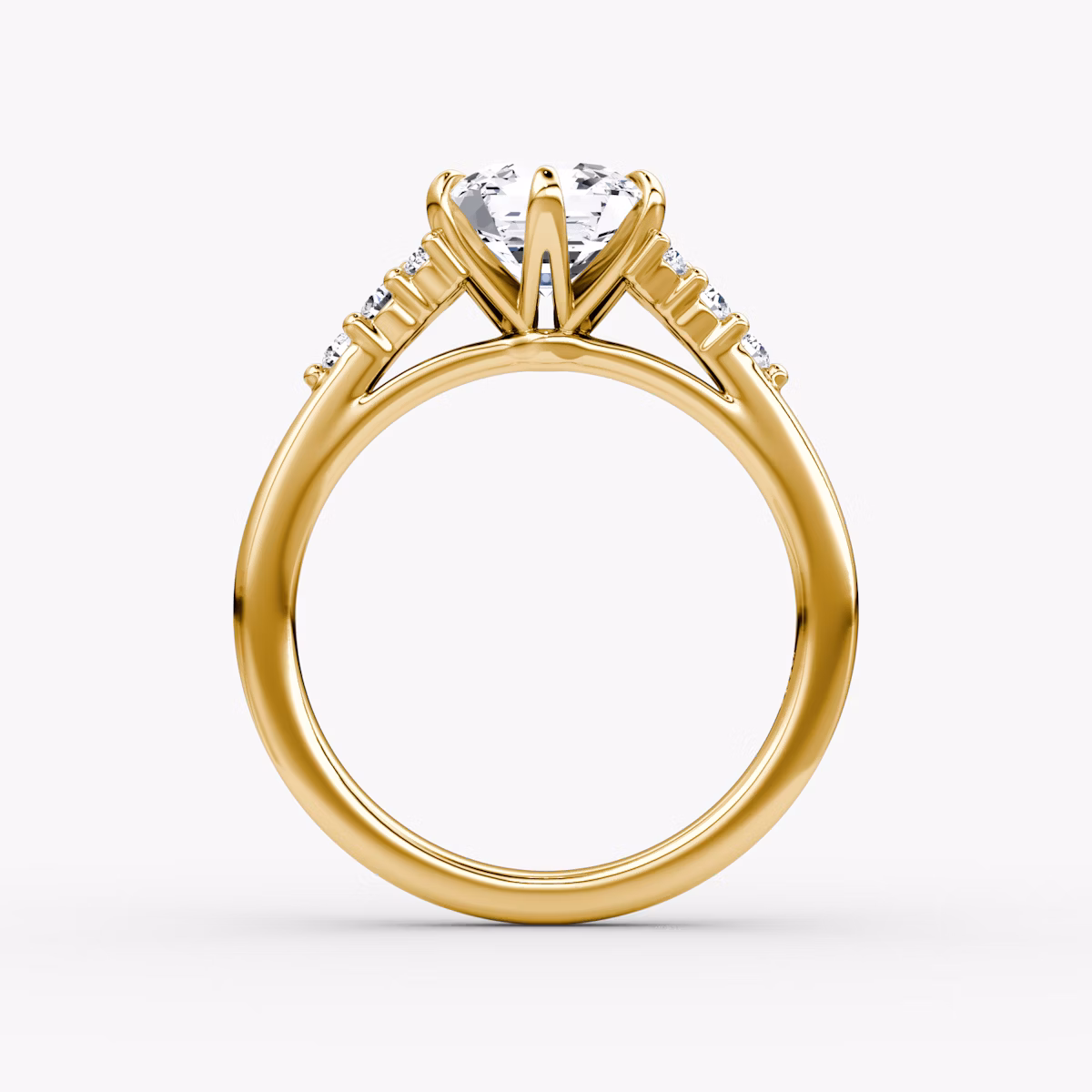 The Round Cluster Heirloom | Asscher | 18k | Yellow Gold | bandAccent: Plain | diamondOrientation: vertical | caratWeight: other