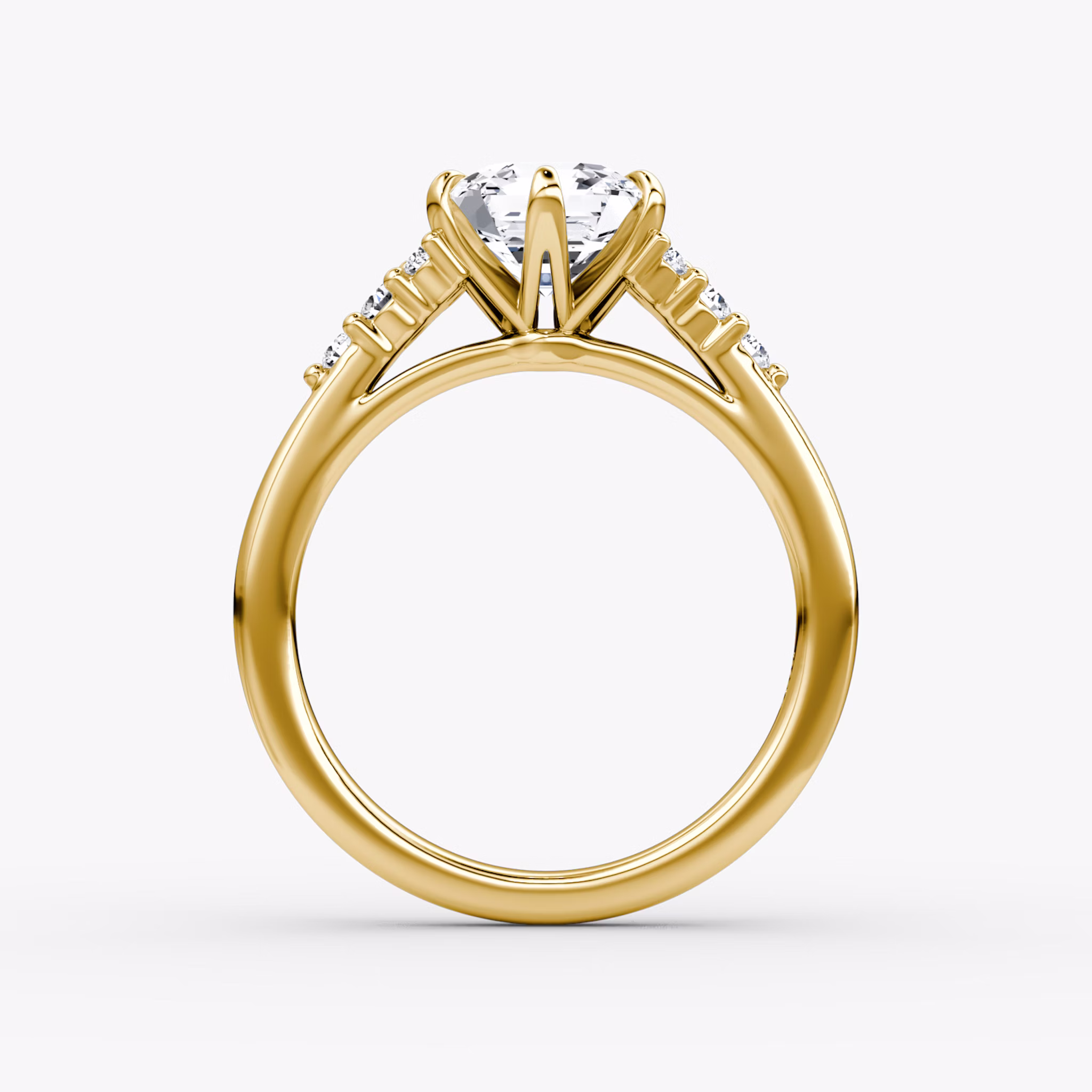 The Round Cluster Heirloom | Asscher | 18k | Gelbgold | bandAccent: Ohne Pavé-Besatz | diamondOrientation: vertical | caratWeight: other