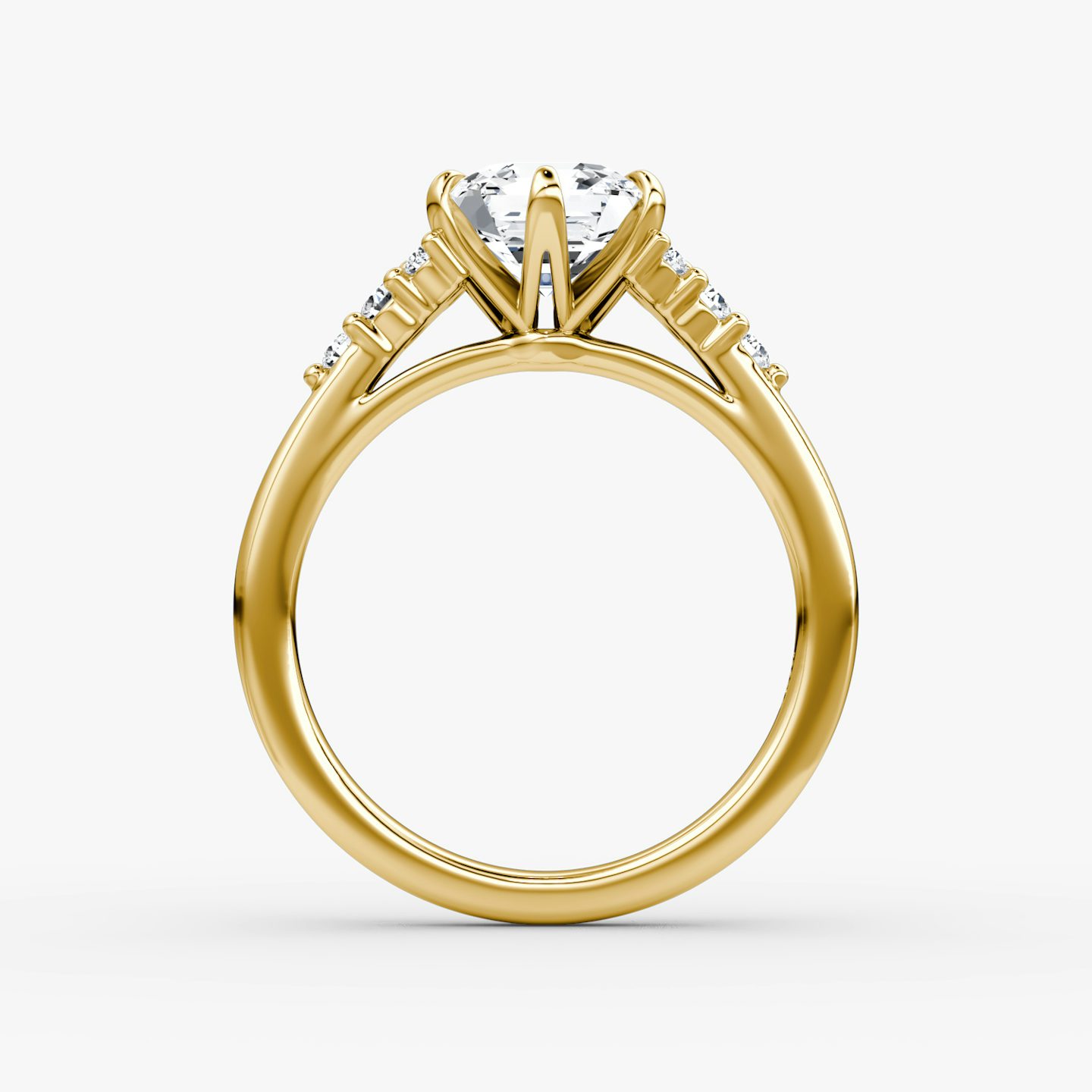 The Round Cluster Heirloom | Asscher | 18k | Yellow Gold | bandAccent: Plain | diamondOrientation: vertical | caratWeight: other
