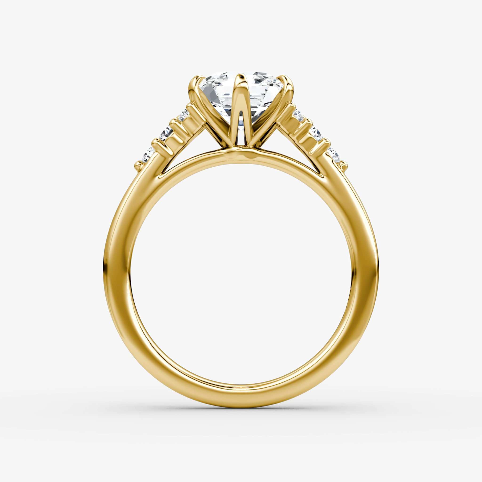 The Round Cluster Heirloom | Asscher | 18k | Gelbgold | bandAccent: Ohne Pavé-Besatz | diamondOrientation: vertical | caratWeight: other