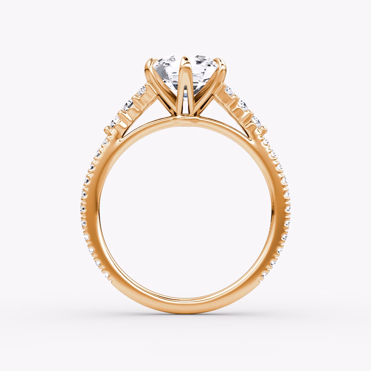 The Round Cluster Heirloom | Asscher | 14k | Rose Gold | bandAccent: Pavé | diamondOrientation: vertical | caratWeight: other