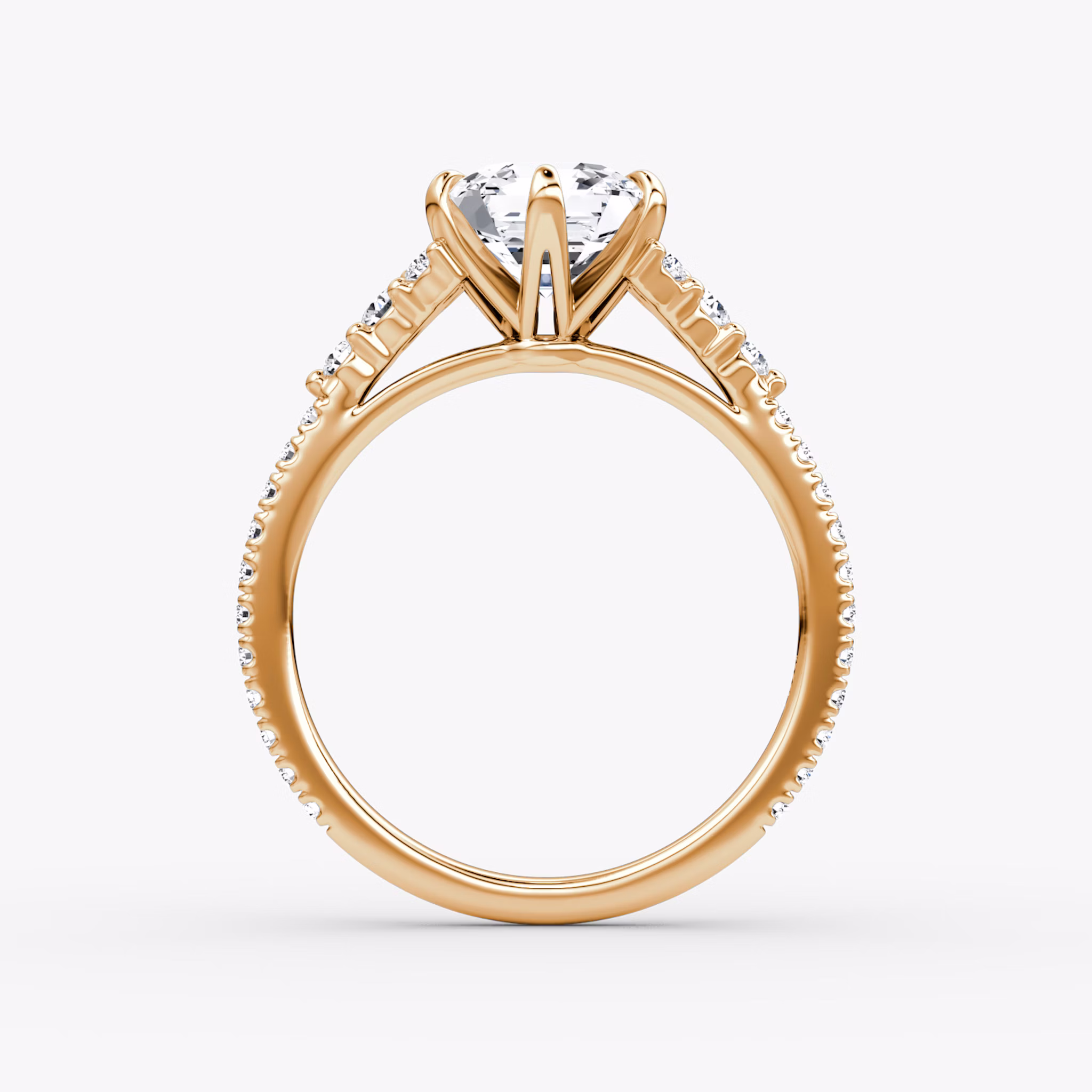 The Round Cluster Heirloom | Asscher | 14k | Rose Gold | bandAccent: Pavé | diamondOrientation: vertical | caratWeight: other