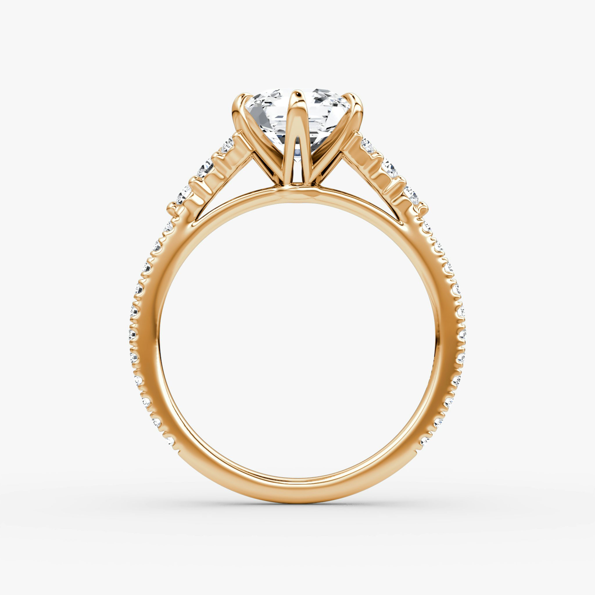 The Round Cluster Heirloom | Asscher | 14k | Rose Gold | bandAccent: Pavé | diamondOrientation: vertical | caratWeight: other