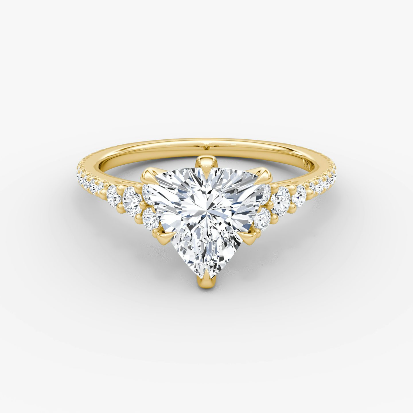 The Round Cluster Heirloom | Trillion | 18k | Yellow Gold | bandAccent: Pavé | diamondOrientation: vertical | caratWeight: other