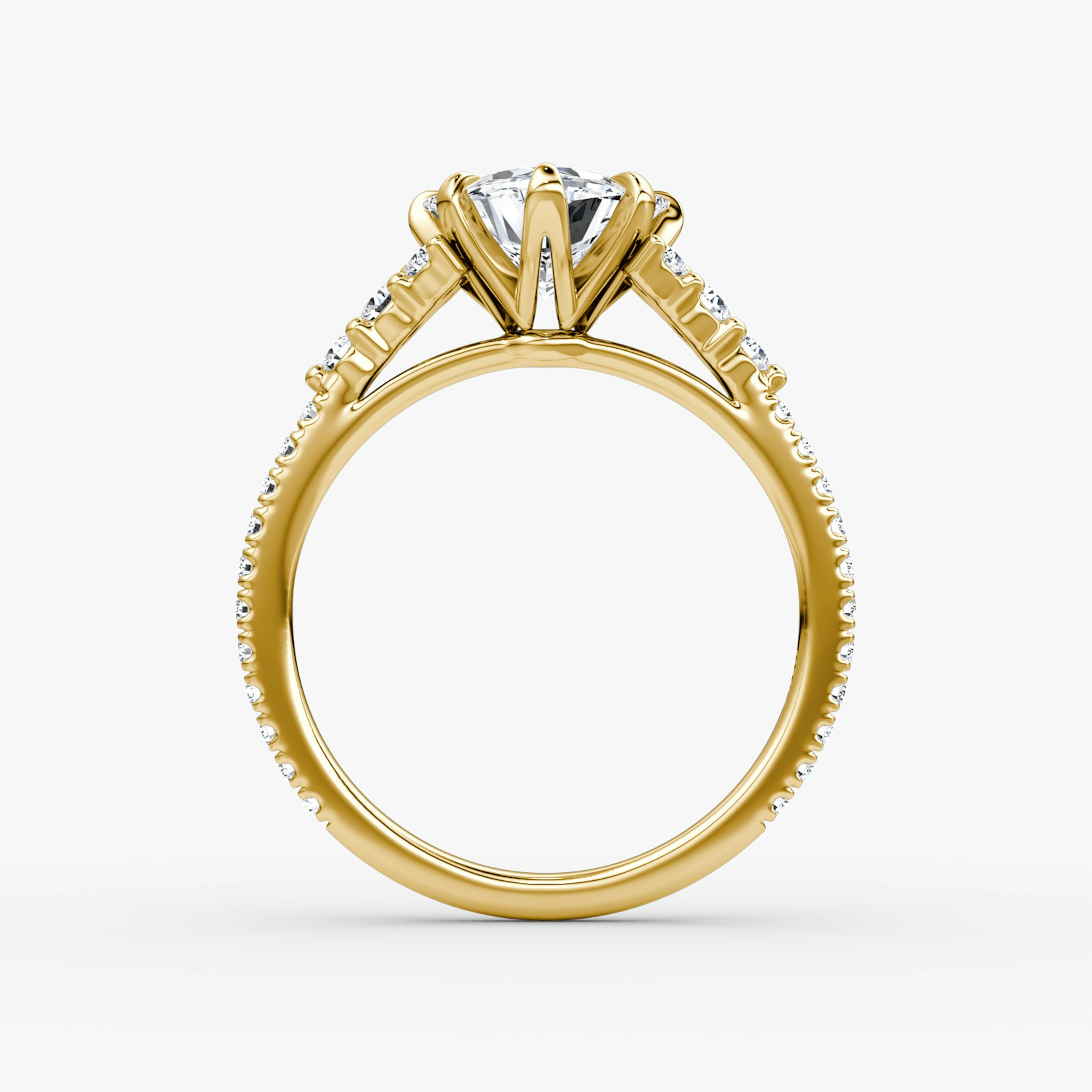 The Round Cluster Heirloom | Trillant | 18k | Gelbgold | bandAccent: Mit Pavé-Besatz | diamondOrientation: vertical | caratWeight: other