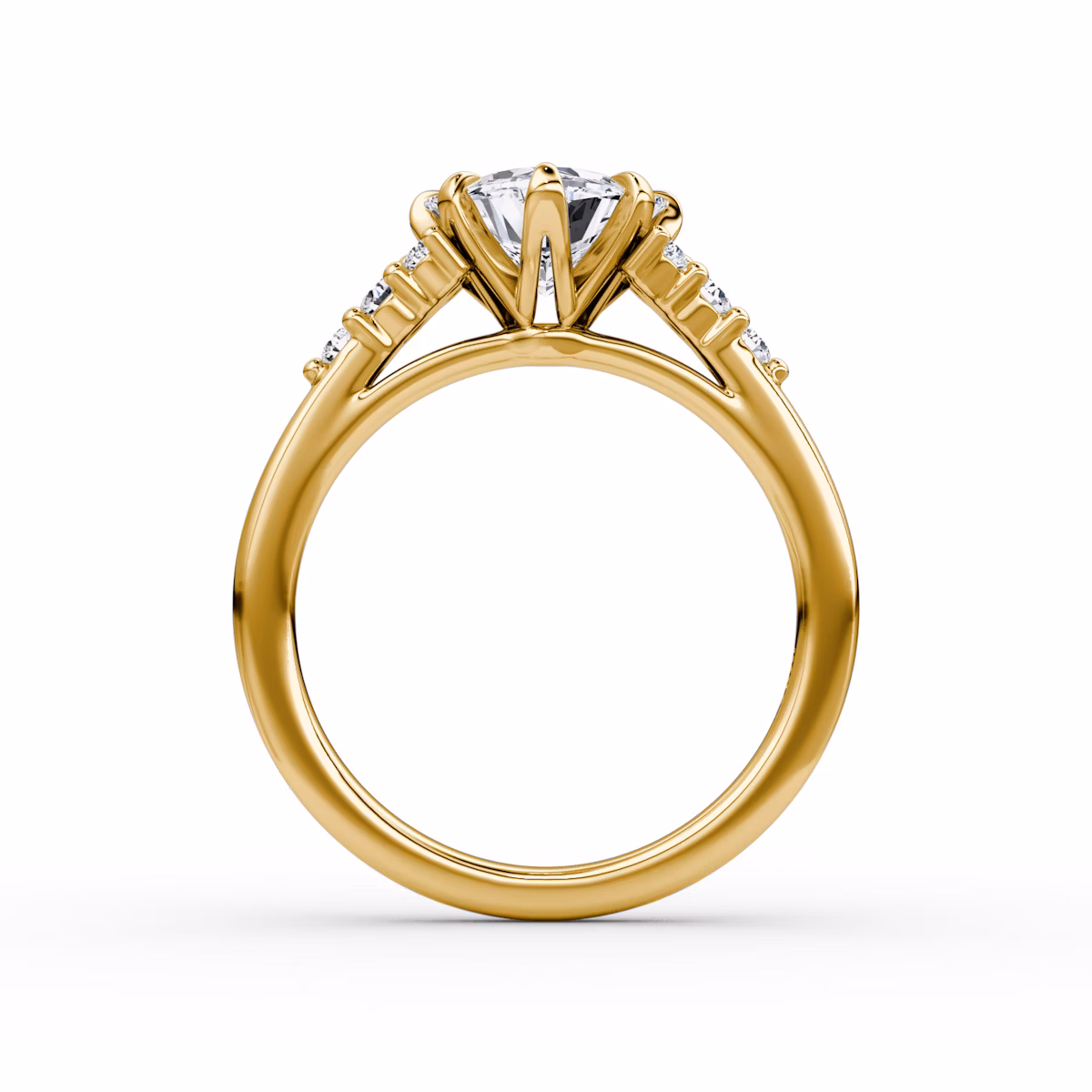 The Round Cluster Heirloom | Trillion | 18k | Yellow Gold | bandAccent: Plain | diamondOrientation: vertical | caratWeight: other