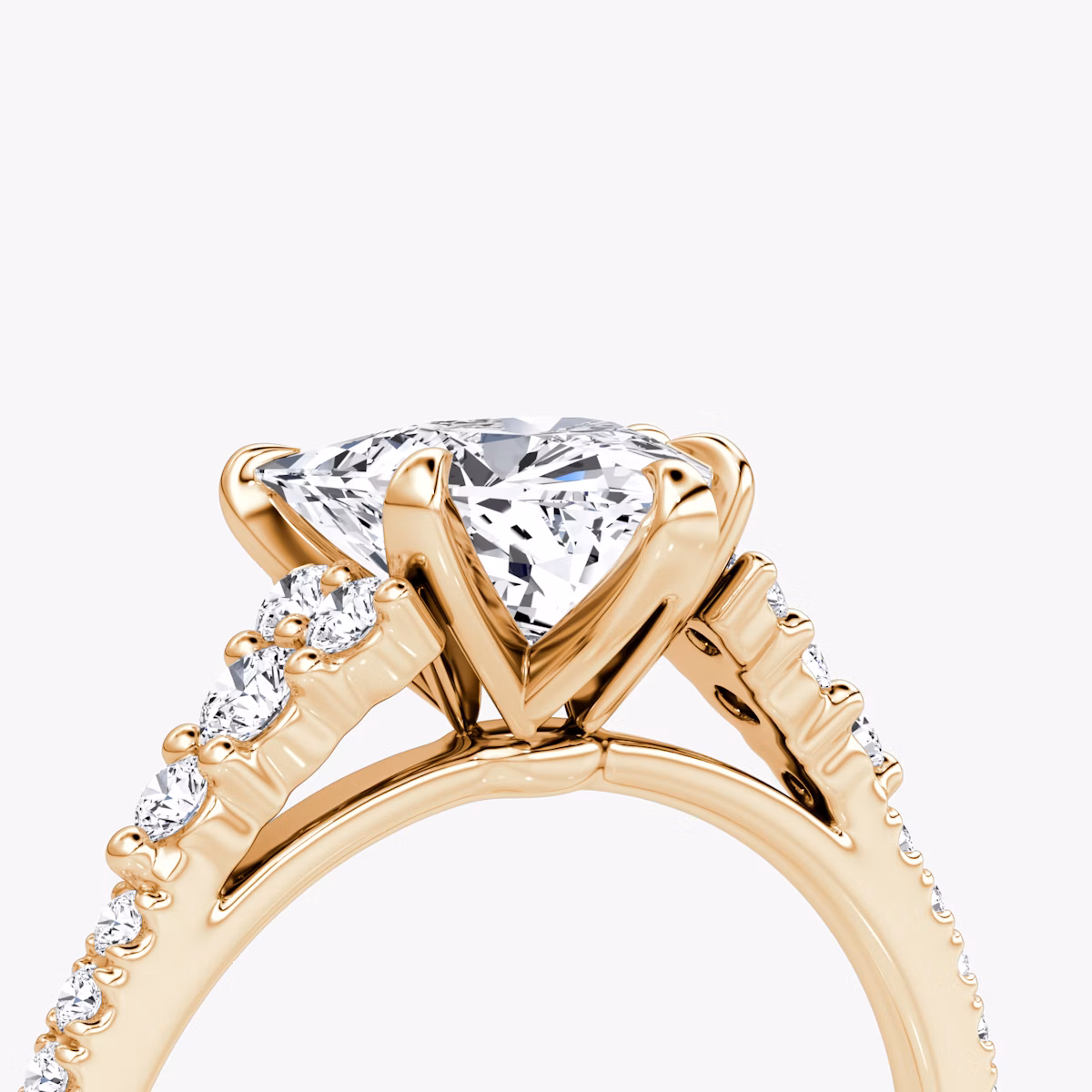 The Round Cluster Heirloom | Trillion | 14k | Rose Gold | bandAccent: Pavé | diamondOrientation: vertical | caratWeight: other