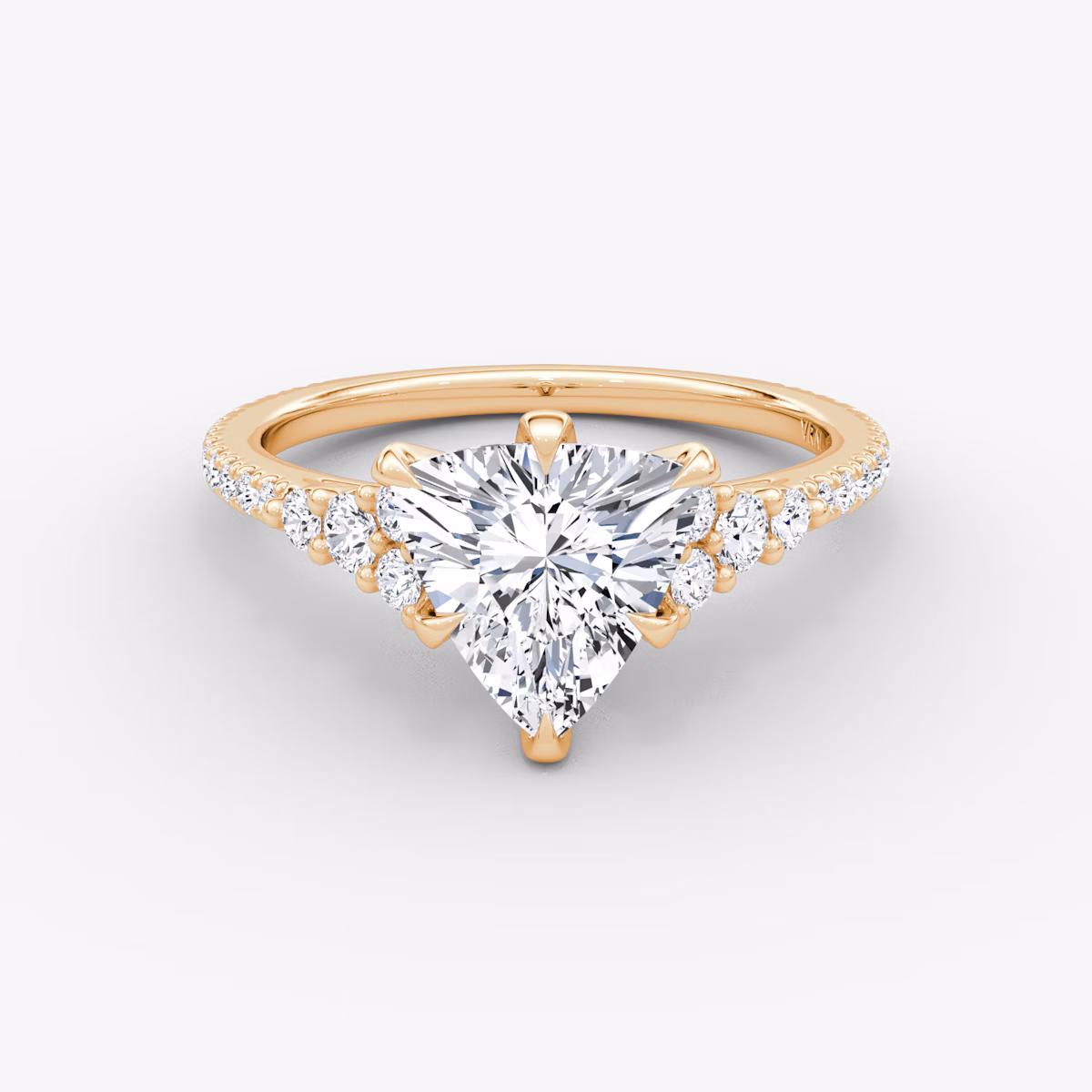 The Round Cluster Heirloom | Trillion | 14k | Rose Gold | bandAccent: Pavé | diamondOrientation: vertical | caratWeight: other