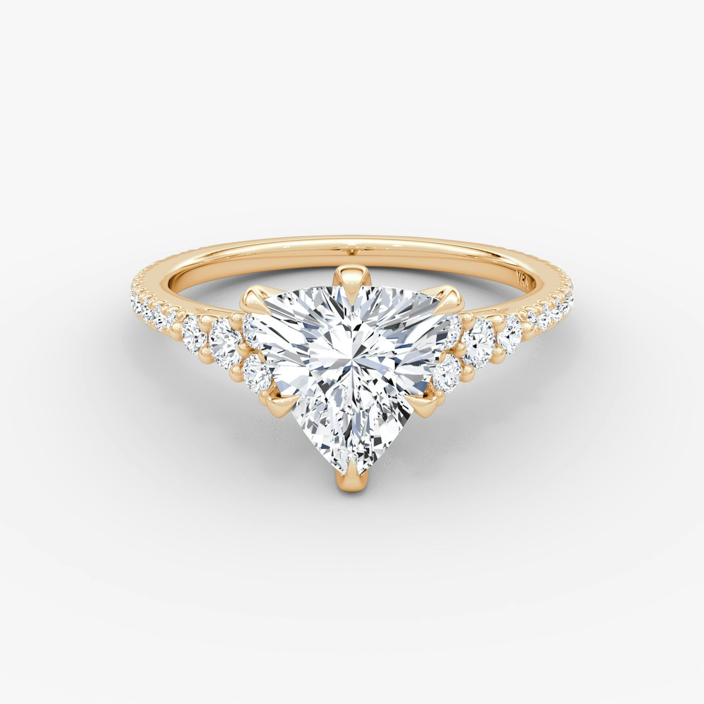 The Round Cluster Heirloom | Trillion | 14k | Rose Gold | bandAccent: Pavé | diamondOrientation: vertical | caratWeight: other